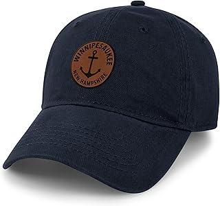Lake Winnipesaukee Leather Patch Dad Hat