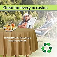 Vista 4 de Party Dimensions Gold Disposable Plastic Tablecloth for Round Tables (12 Pack) 84 inches Table Cloths for Parties, Events & Weddings, Indoors & Oro