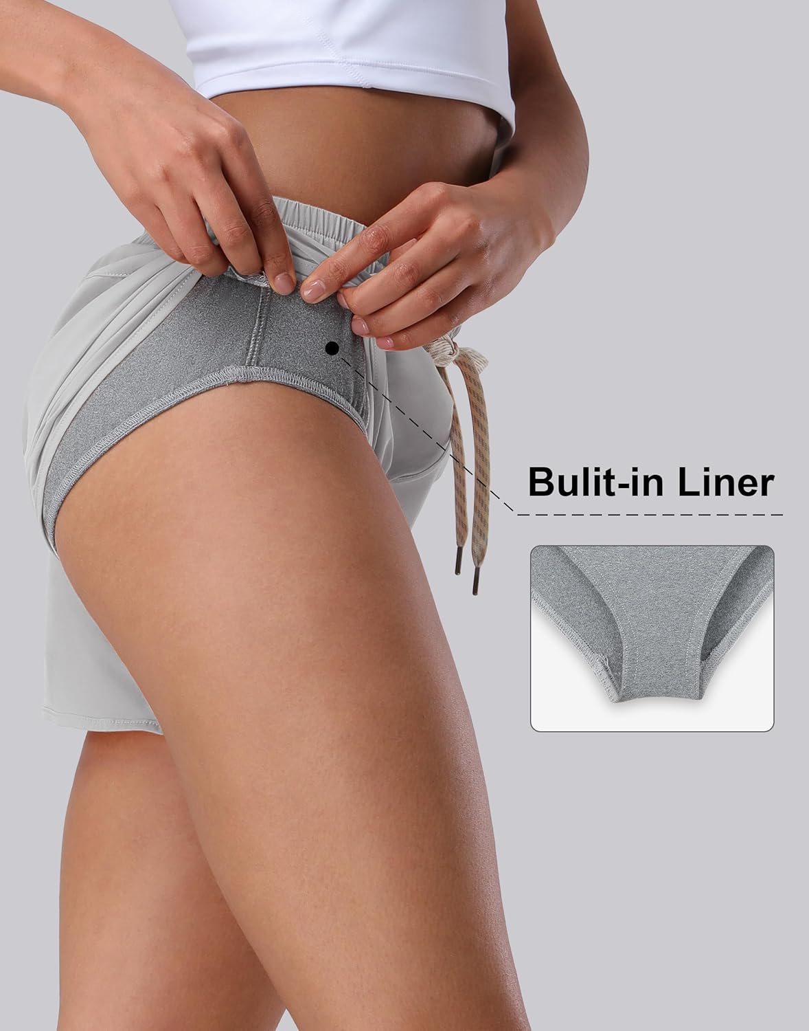 Pioneer Camp Womens Running Shorts 4" Quick Dry Athletic Gym Shorts with Liner Workout Lightweight Yoga Shorts with Pocket