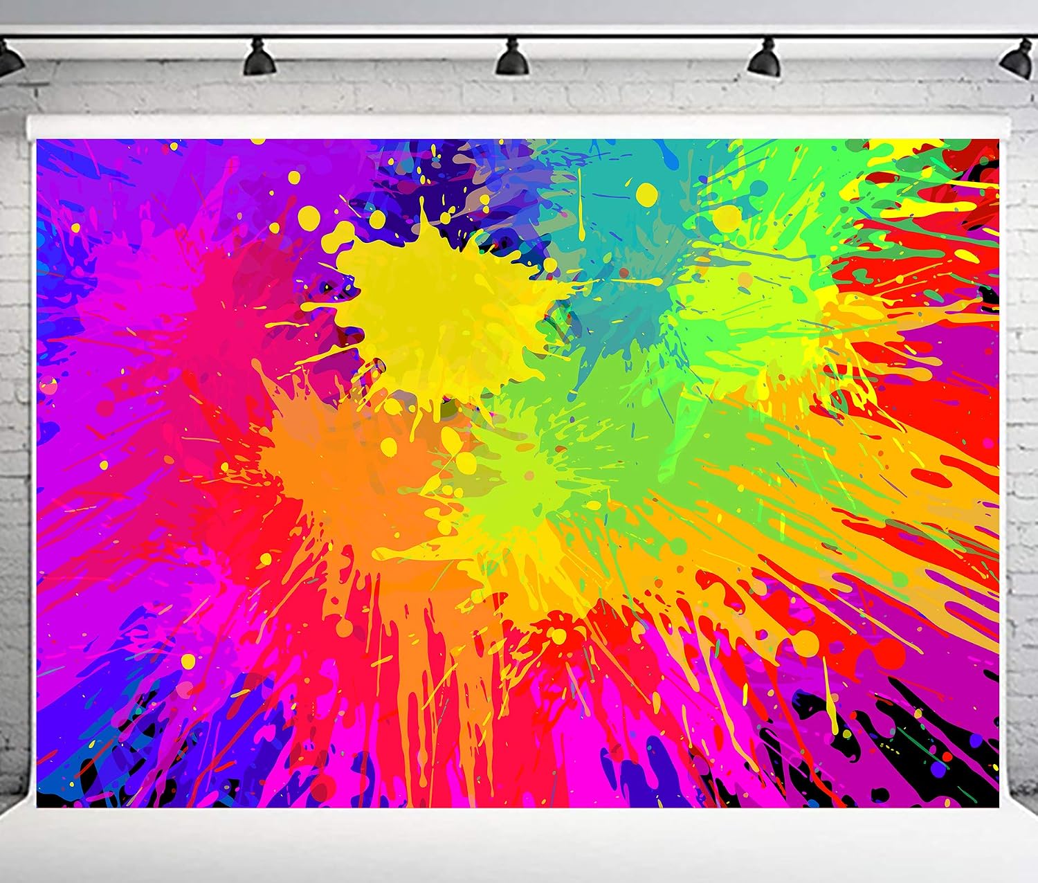Colorful Graffiti Backdrop Abstract Paint Splash Background for Photography Hip Hop Theme Birthday Party Decoration Art Studio Props 10x7ft PPH348