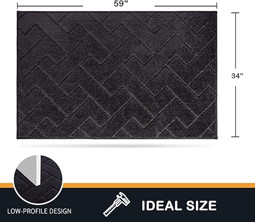 Miniatura 2 de PURRUGS - Tapete que atrapa la suciedad, antideslizante y lavable a máquina, 34 x 59 pulgadas, para puerta de entrada y trasera, muy absorbente,