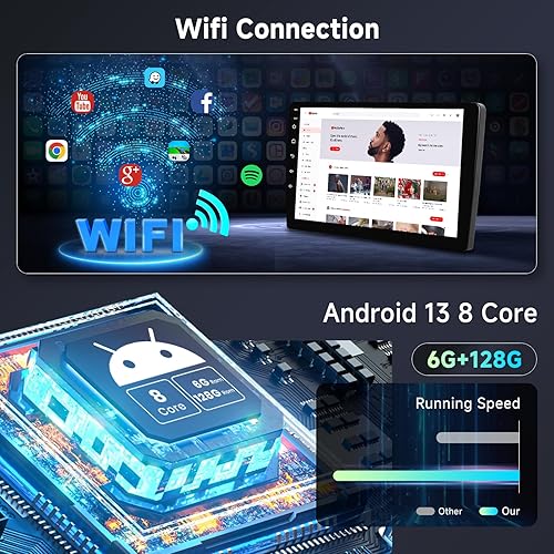 Miniatura 2 de Radio de coche para Honda CRV 1997-2001 Android estéreo de coche con Carplay Android Auto, pantalla táctil de 9 pulgadas, estéreo de coche,