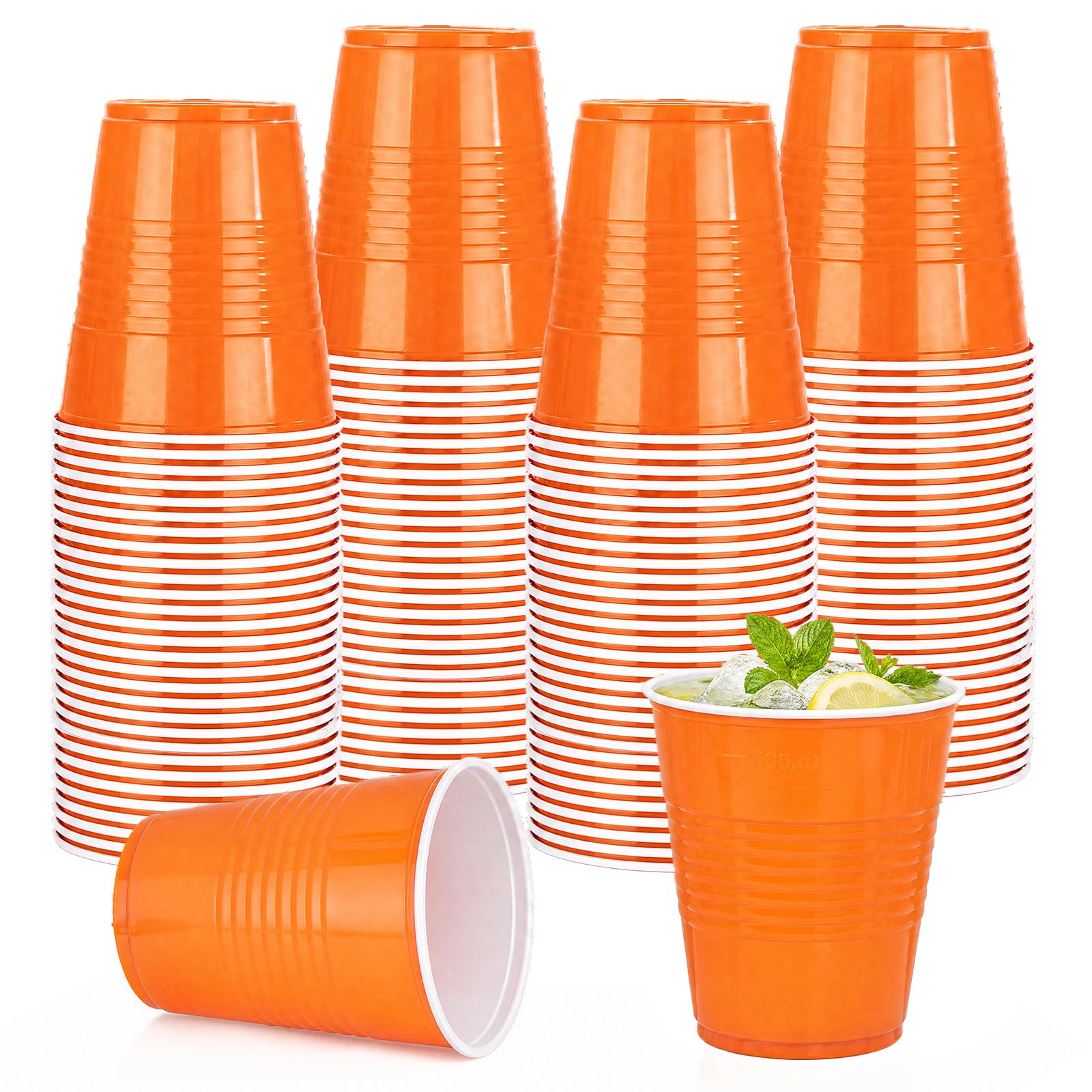 WELLIFE 200 PCS Gold Plastic Cups,9 oz Clear Plastic Cups,Disposable Wine Glasses,Plastic Cocktail Glasses for Party and Wedding — Amazon image 12