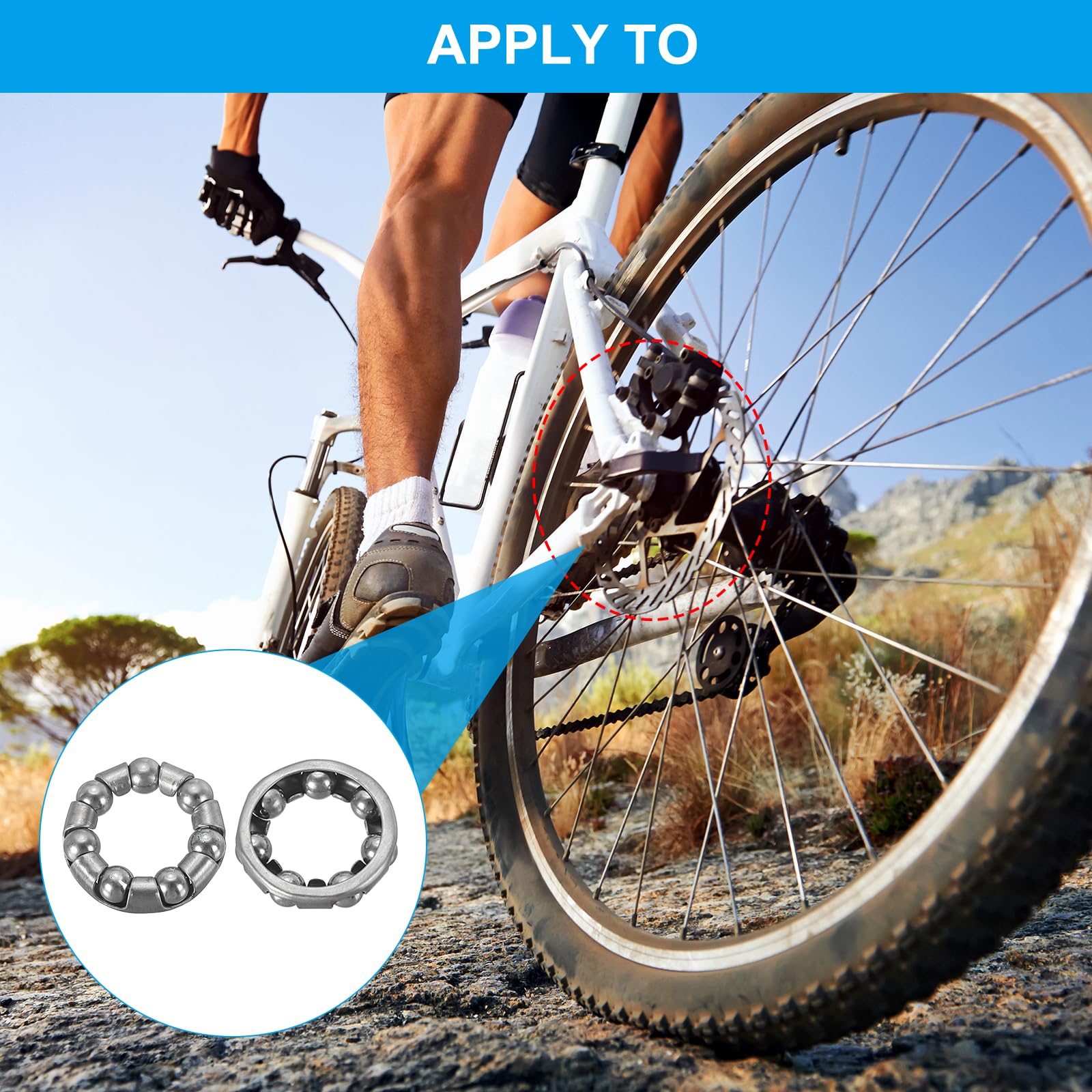 PATIKIL Cuscinetto a Sfera per Pedivella Bici 3/16 Pollici x 7 Sfere, 4pz Cuscinetti Bicicletta in Acciaio Inossidabile Ricambi Accessori per Bici Anteriore Posteriore, Argento