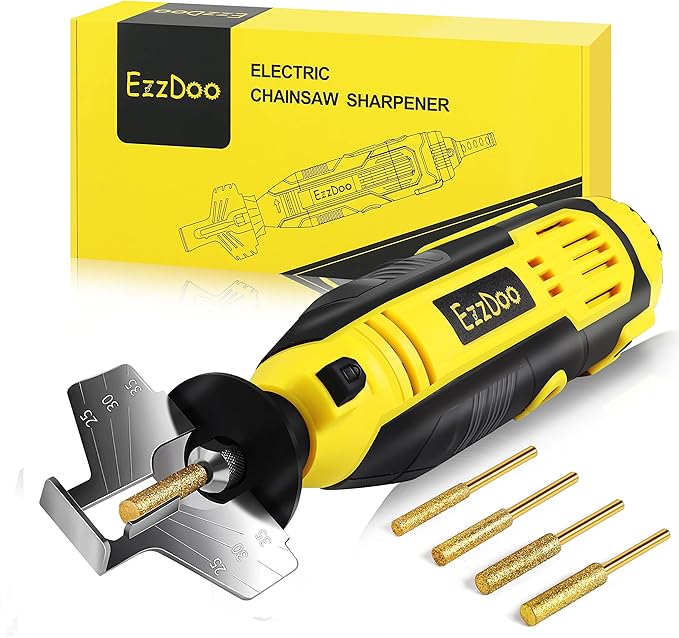 EzzDoo Electric Chainsaw Sharpener Kit with TITANIUM