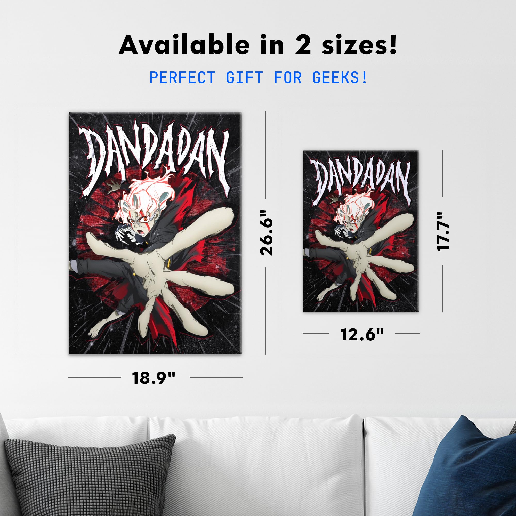 Displate Metall poster DAN DA DAN Magnetic Metal: Okarun Größe L | Bilder Wanddeko Wohnzimmer & Schlafzimmer Wandbilder, Geschenk. Wandkunst mit Magnet-Befestigung, ohne Bohren.