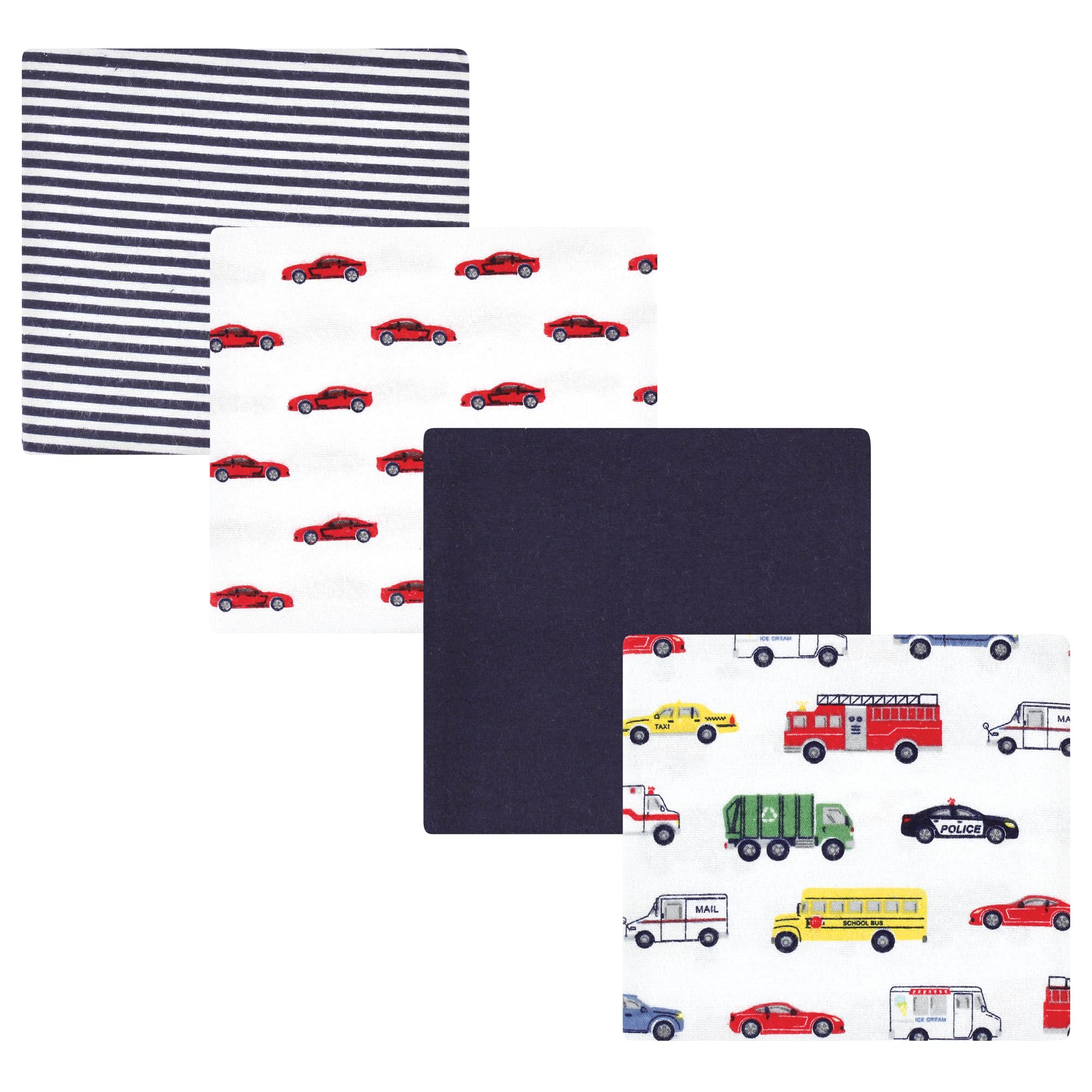 Hudson Baby Unisex Baby Cotton Poly Flannel Receiving Blankets, Going Places, One Size