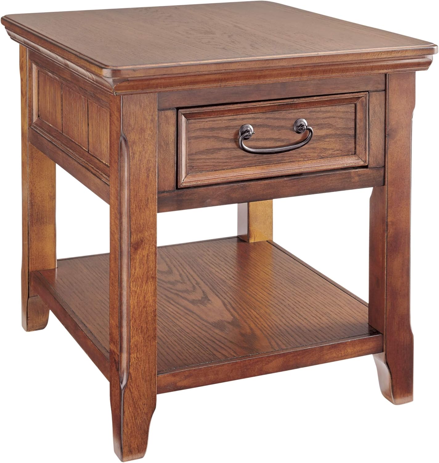 Signature Design by Ashley Woodboro Traditional Square End Table with Drawer, Dark Brown : Home & Kitchen