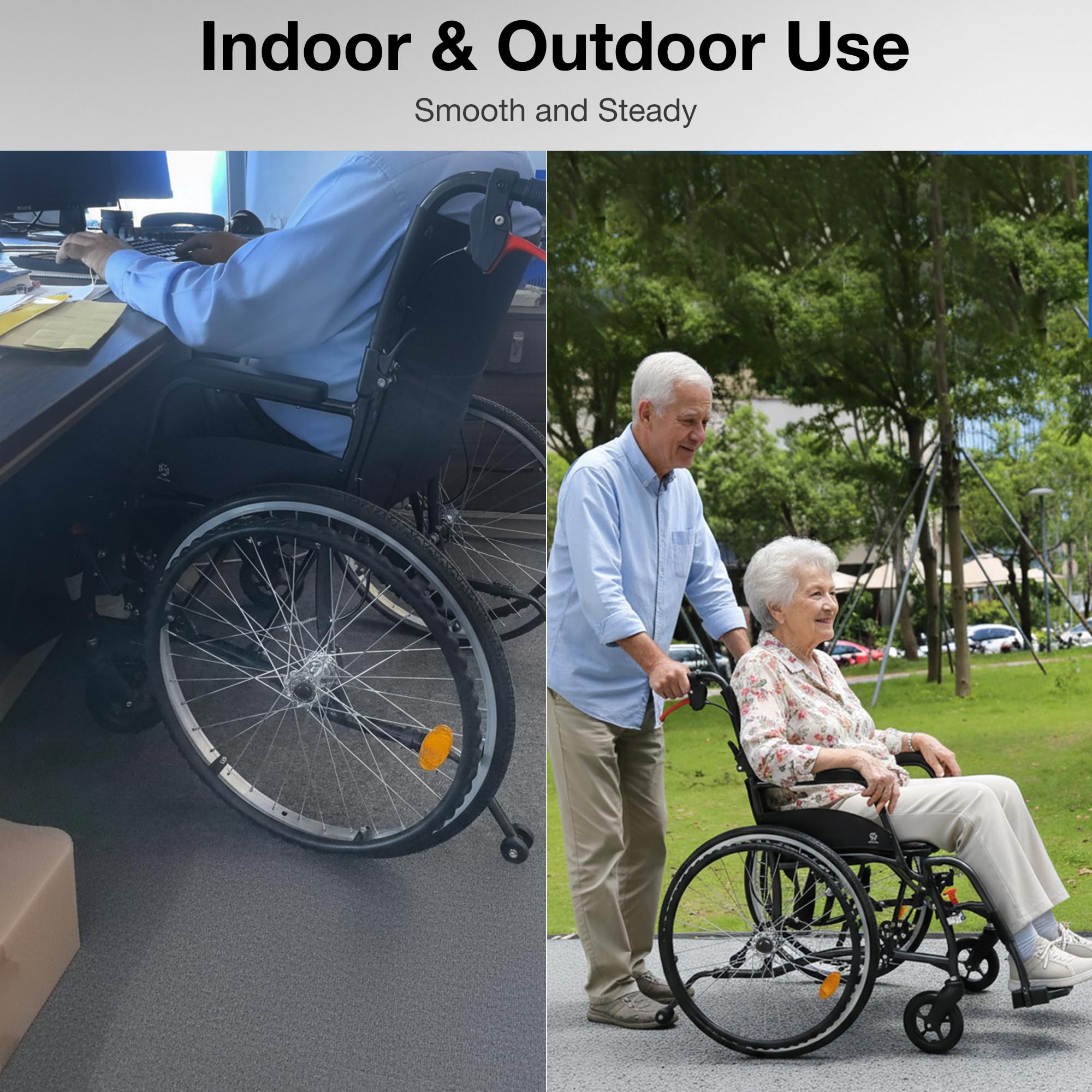 Premium Adult Wheelchair - Lightweight & Foldable -4