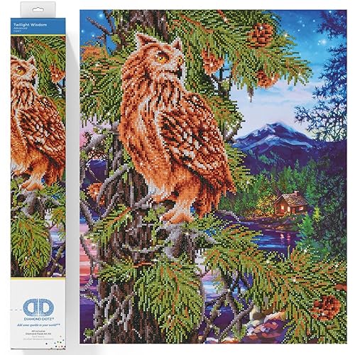DIAMOND DOTZ Twilight Wisdom Pintura, Kit para Principiantes, Tela, Crepúsculo Sabiduría, 23.2 x 18.5 inches - Crepúsculo Sabiduría