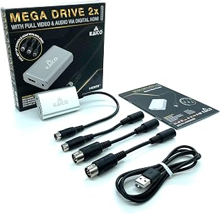 Kaico SEGA Megadrive 2x Line Doubler HDMI Adapter - For use with Sega Saturn, Megadrive, Genesis, SNK Neo Geo - Supports RGB and Composite output - All in One Line Doubler x2 HDMI for SEGA