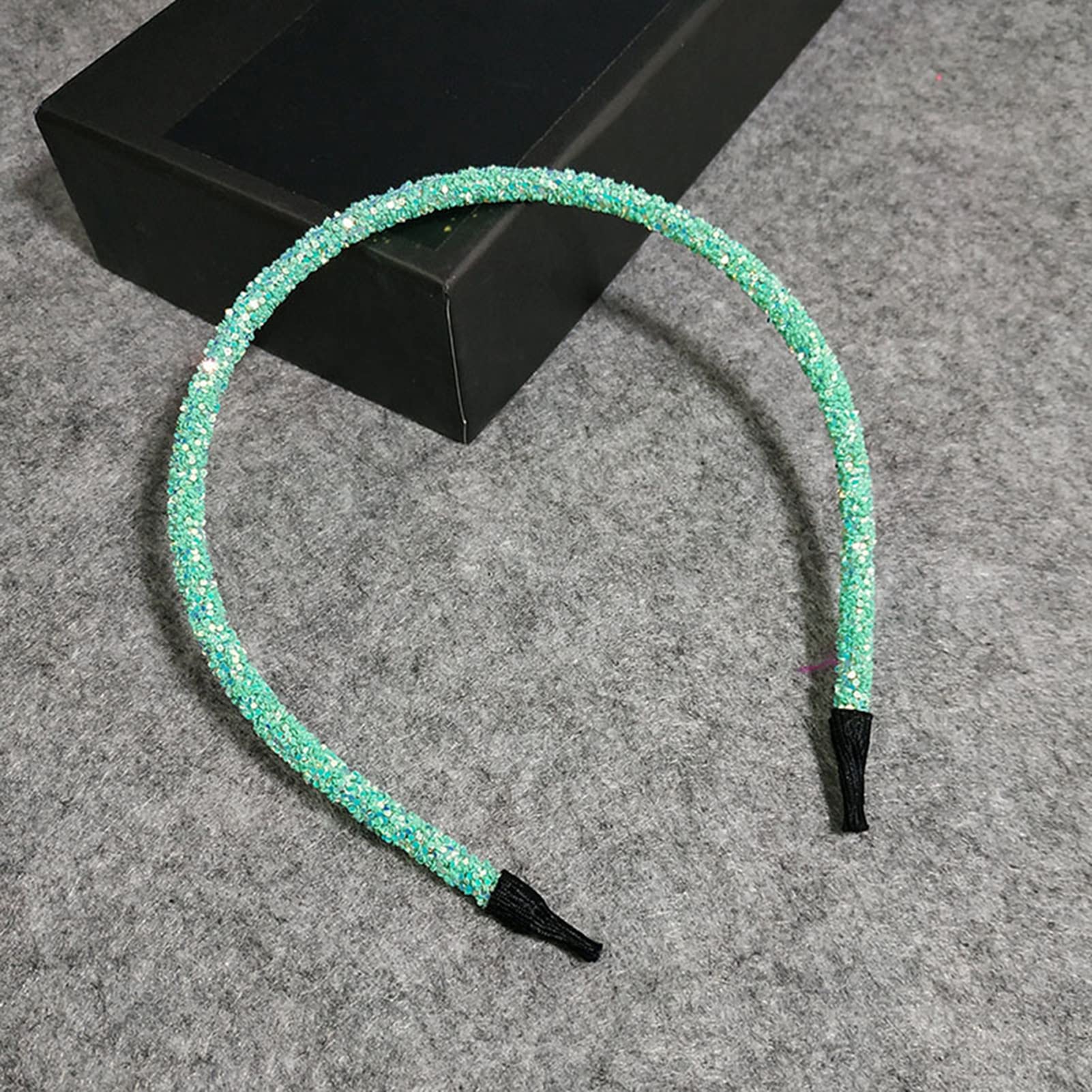 Barrettes, Fashion Glitter Sequined Hair Hoop Hairband Women Opaska do mycia twarzy Nakrycia głowy (jasnozielony jeden rozmiar)