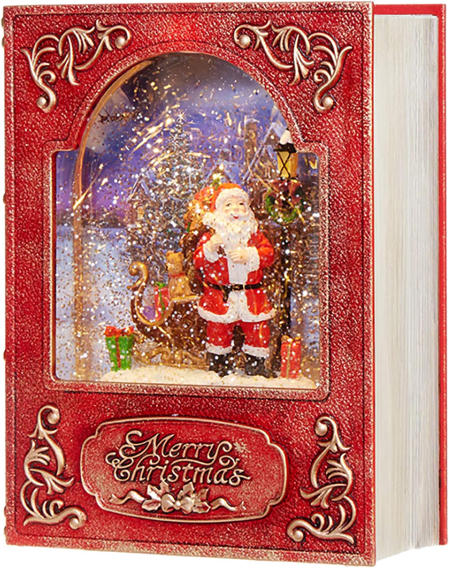 Napco 52848 LED Star Tree Glitter Snow Water Globe Clear