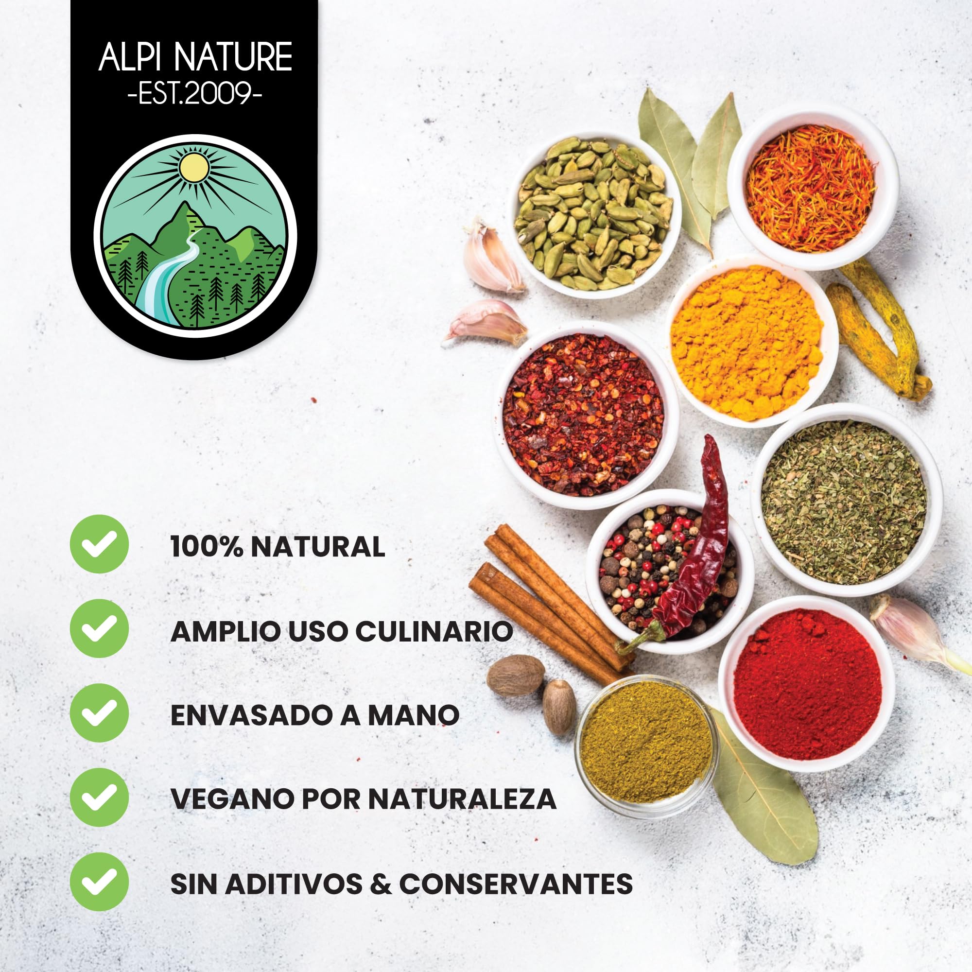 Alpi Nature Jengibre en Polvo 500g, Raíz de Jengibre Seca y Molida para Cocinar y Hornear