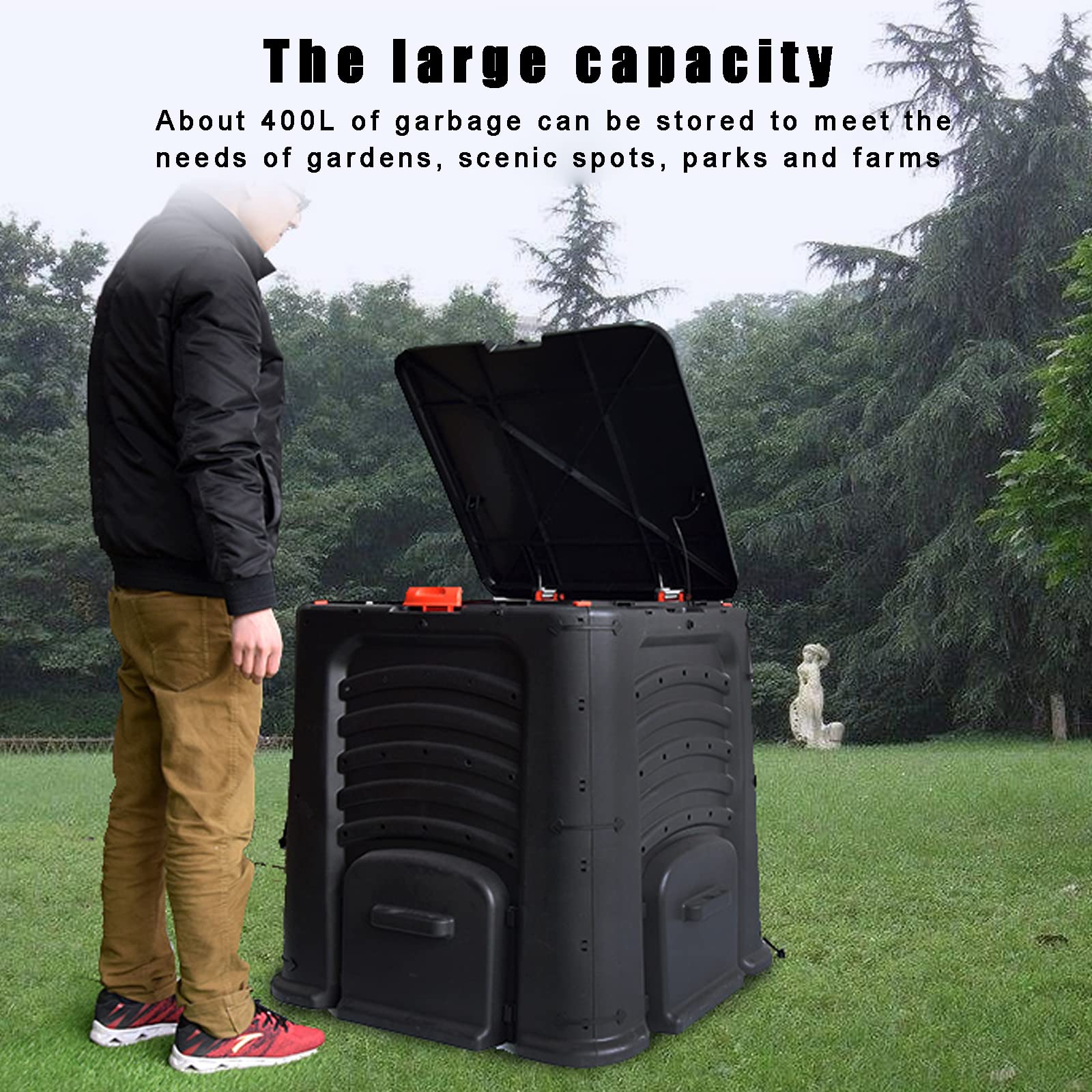FAXIOAWA Bidone per Compost Bidone per Compost per Esterni Bidone per Compost per Esterni Cestino per Fertilizzante per Alimenti per Erba per Giardino-C