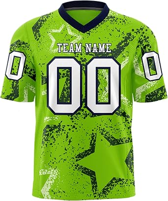 Custom Football Jersey Short Sleeves Stitched Team Uniform Name Number Logo