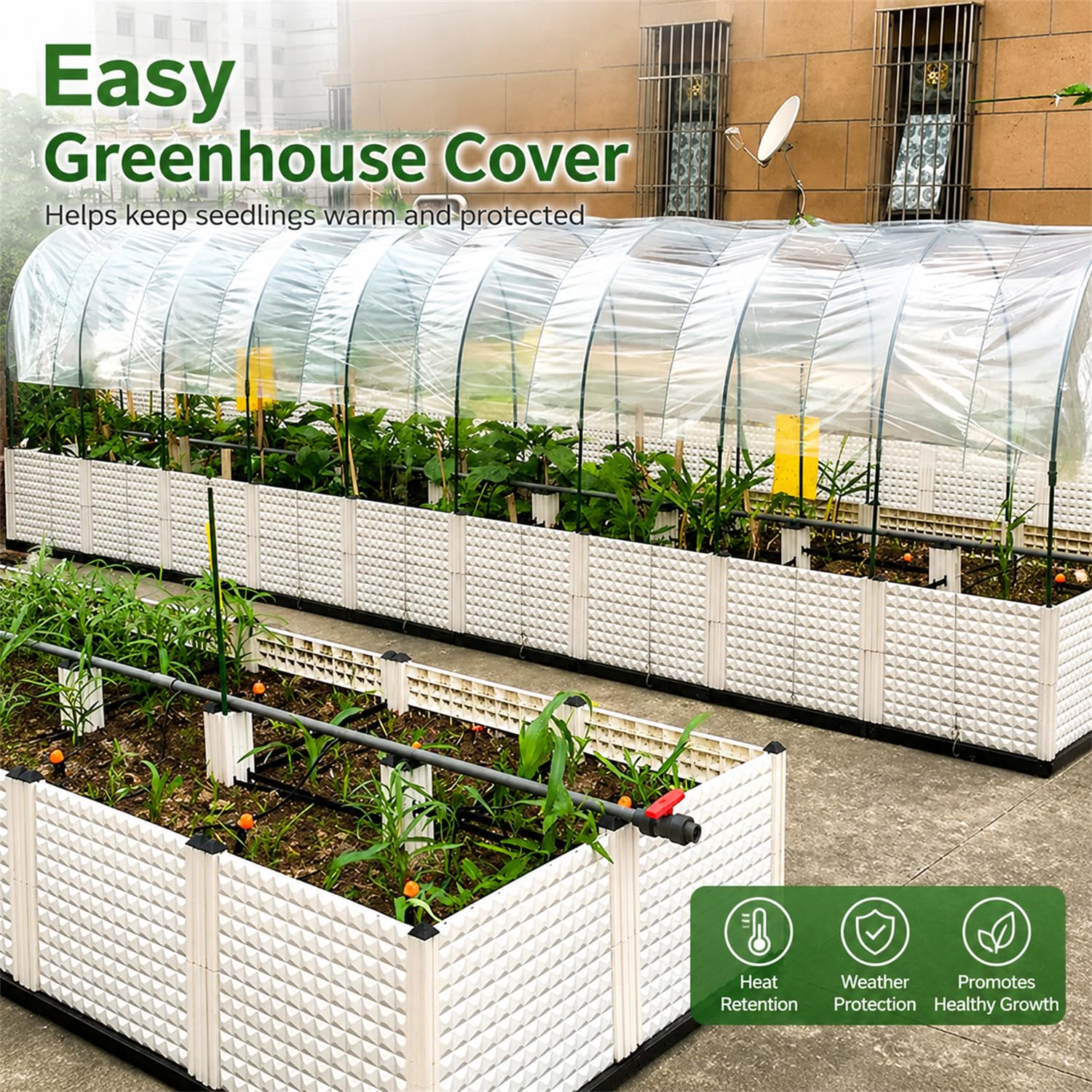 Extra-Spesso Telo Per Serra Trasparente 2Mx10M,Copertura in Plastica della Serra,Resistente agli Strappi, Copertura Impermeabile Antivento del Polytunnel del Giardino per Piante all'aperto Fattorie