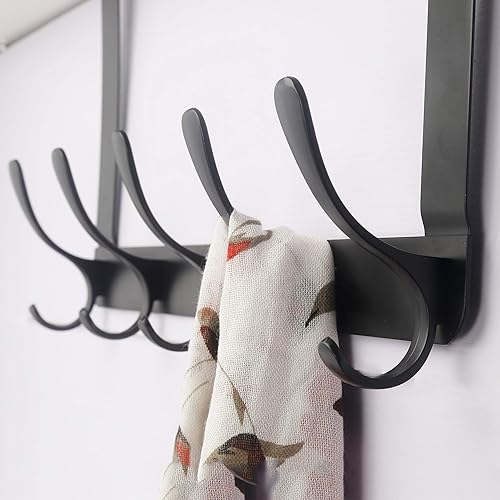 Miniatura 8 de SKOLOO Gancho para colgar sobre la puerta, ganchos para colgar ropa, toallas, abrigos, sombreros, gancho para toallas sobre la puerta, color blanco,