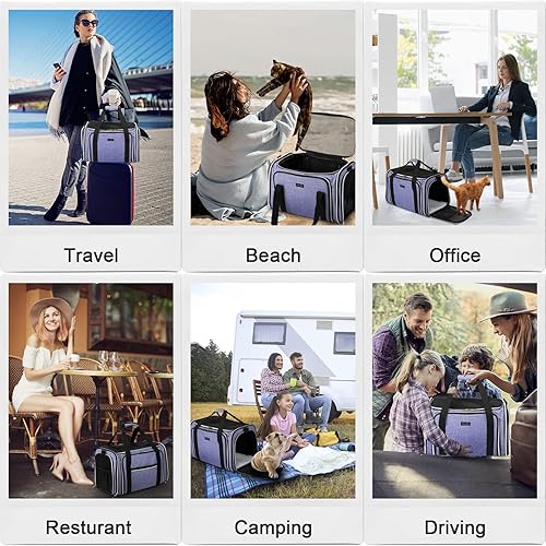 BAGLHER Cat Carrier Bag,Airline Approved Pet Carrier — side view showing full product dimensions