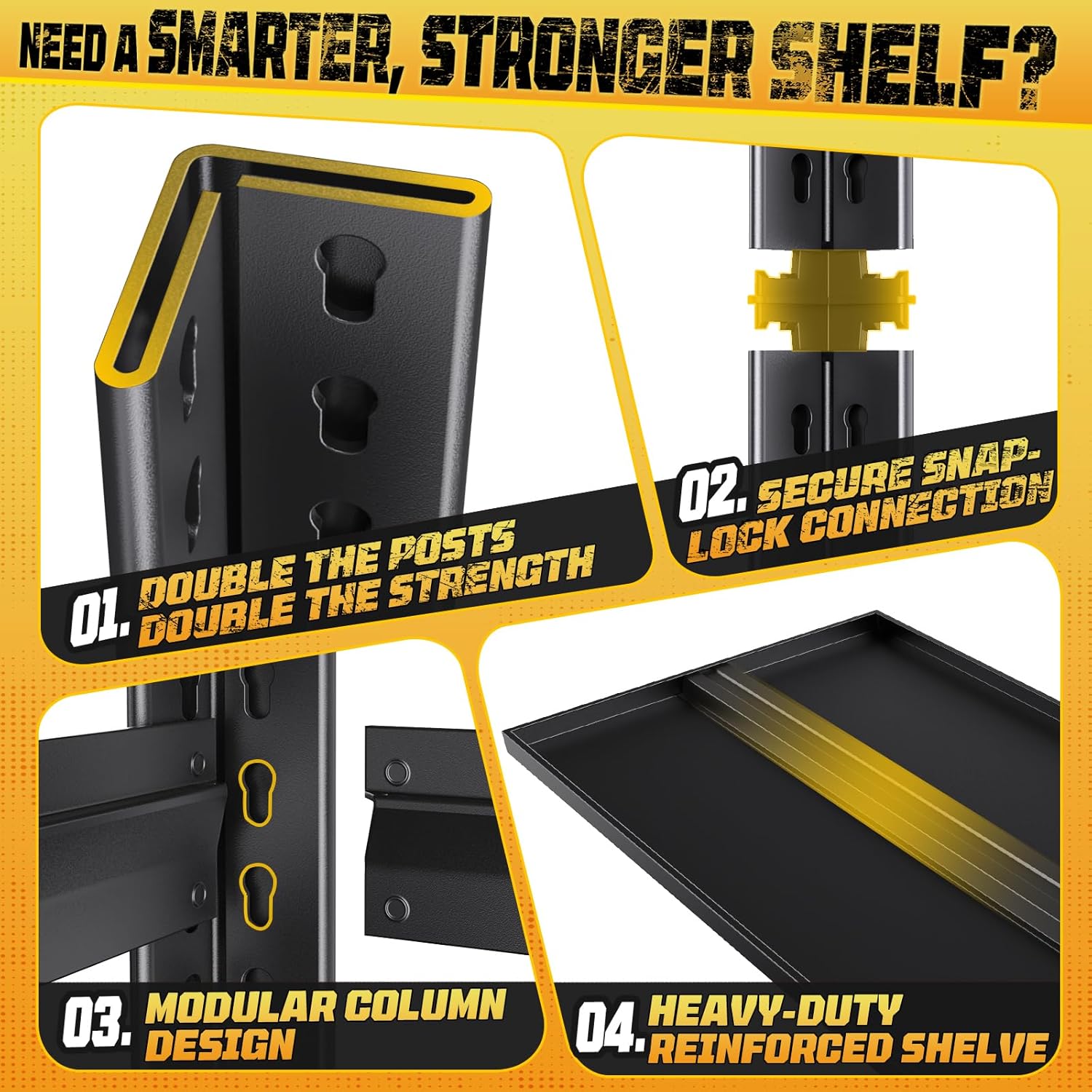 72" H Garage Storage Shelves 5-Tier,Garage Storage System Shelves Adjustable 2000LBS,Storage Shelving for Basement,Pantry,Kitchen,Warehouse,72" H x 35.55" W x 16" D - Image 4