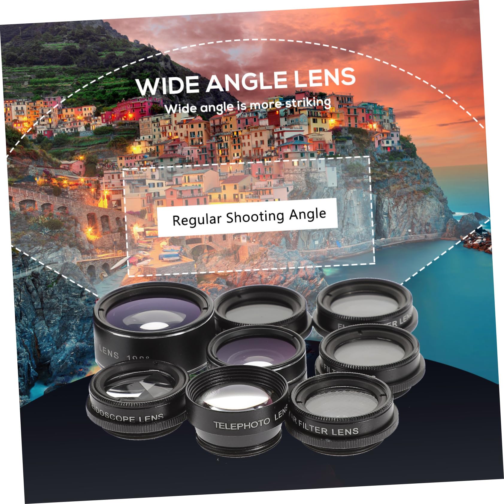 Mikinona Kit Obiettivo Per Fotocamera Telefono Obiettivo Grandangolo Macro Fisheye Professionale Realizzato in Materiali Per Scatti Fotografici e Regali