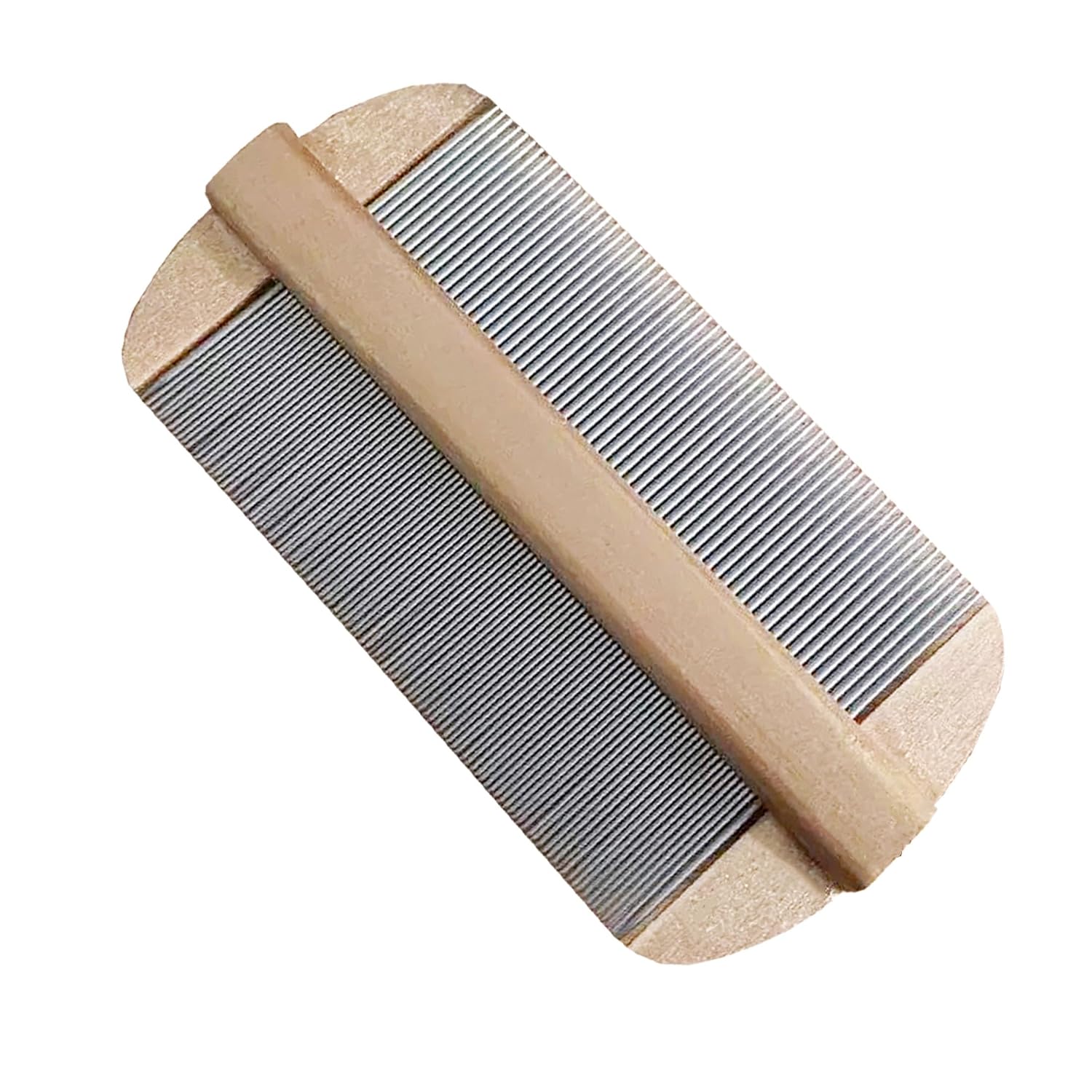 Vivifivenca Durable Lice Comb Stainless Steel Asian Large size 4inch Double - Sided Ultra Fine Tooth (Nits/Eggs), Dense Tooth (Flea/Ticks/Dandruff), Safe for Humans & Pets Scalp (Gold）