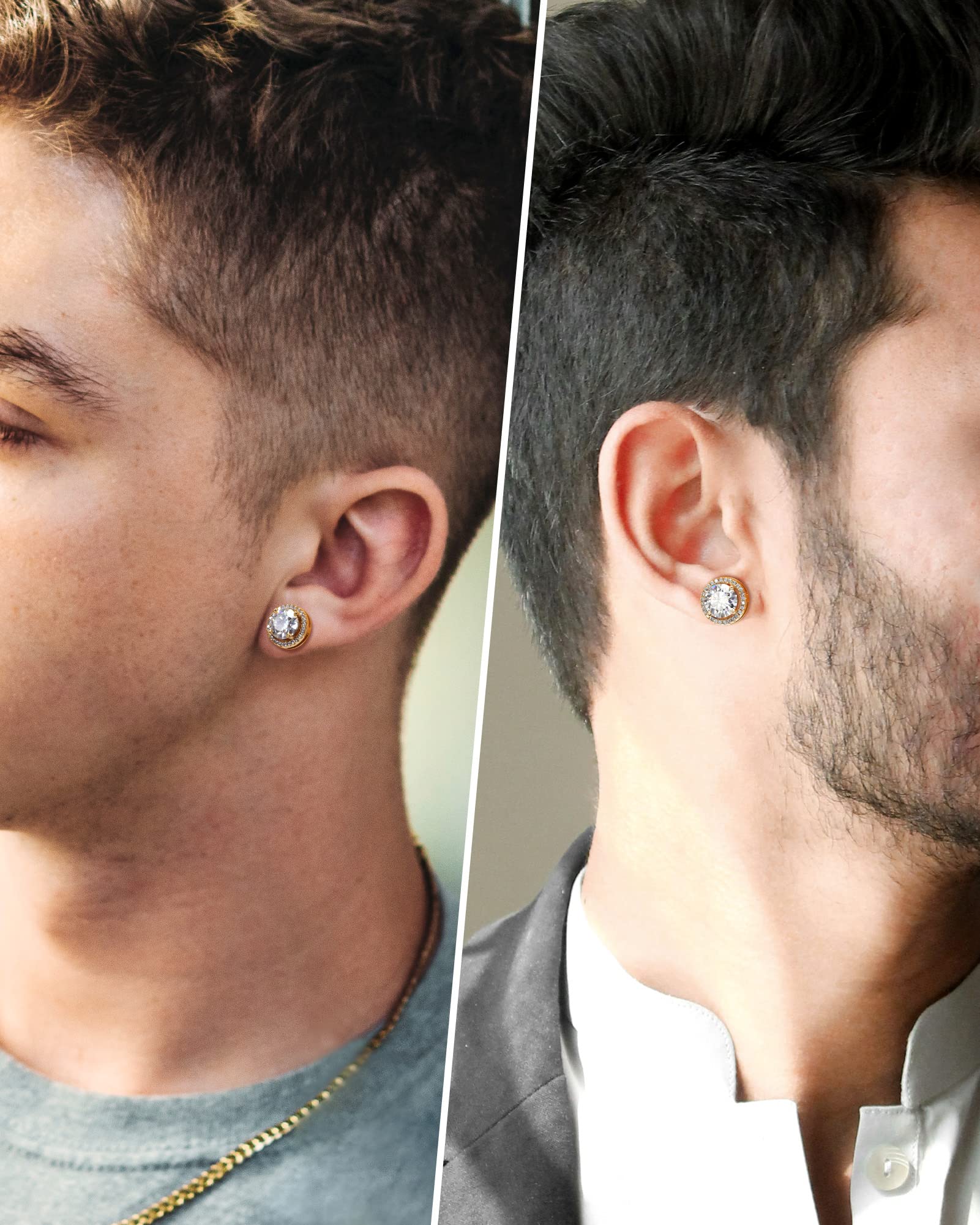 Pendientes de tuerca para hombre, aretes de moissanita de 2 quilates y 3 quilates con certificado de autenticidad, plata de ley 925, regalos de cumpleaños, San Valentín, joyería de boda