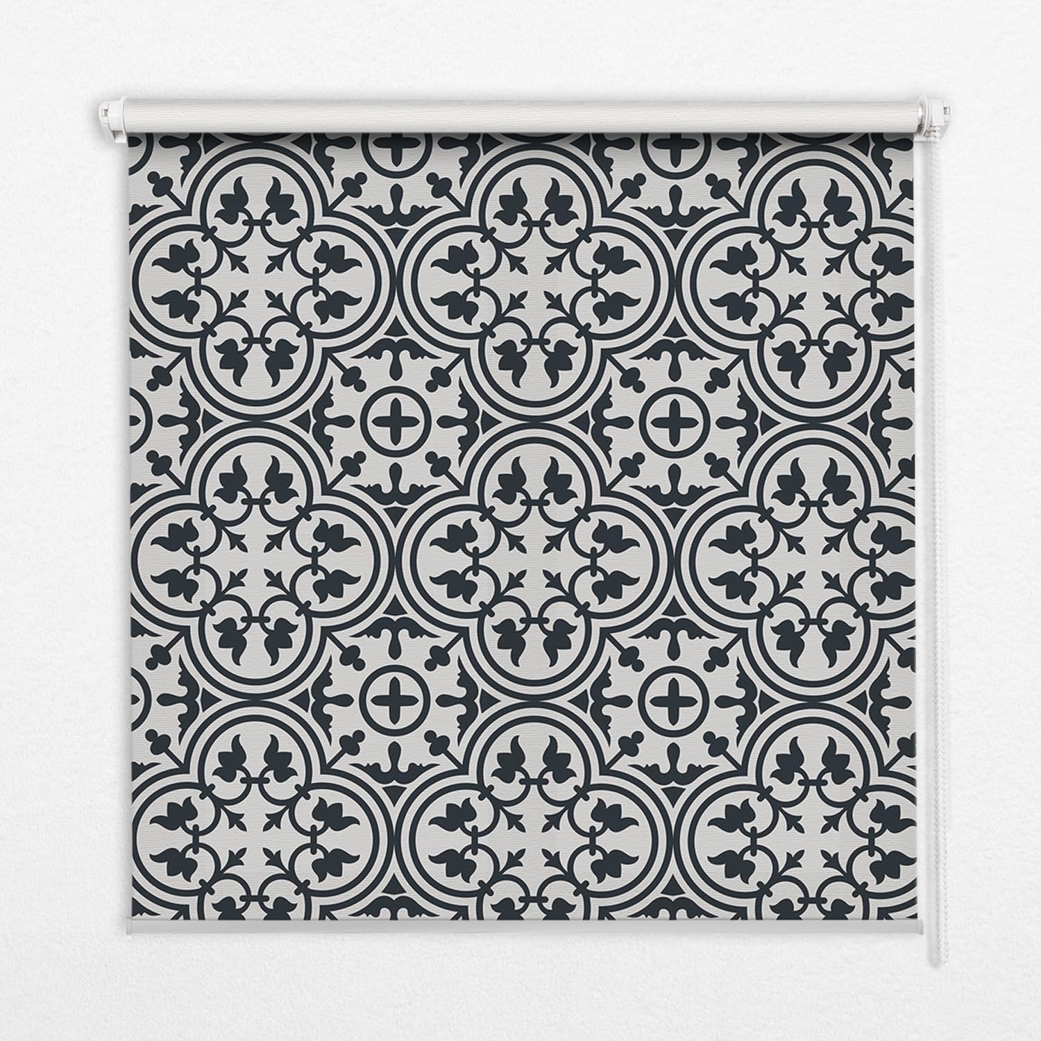 Store enrouleur 50x50 cm motif tuile portugaise pour fenêtres de salle de bain