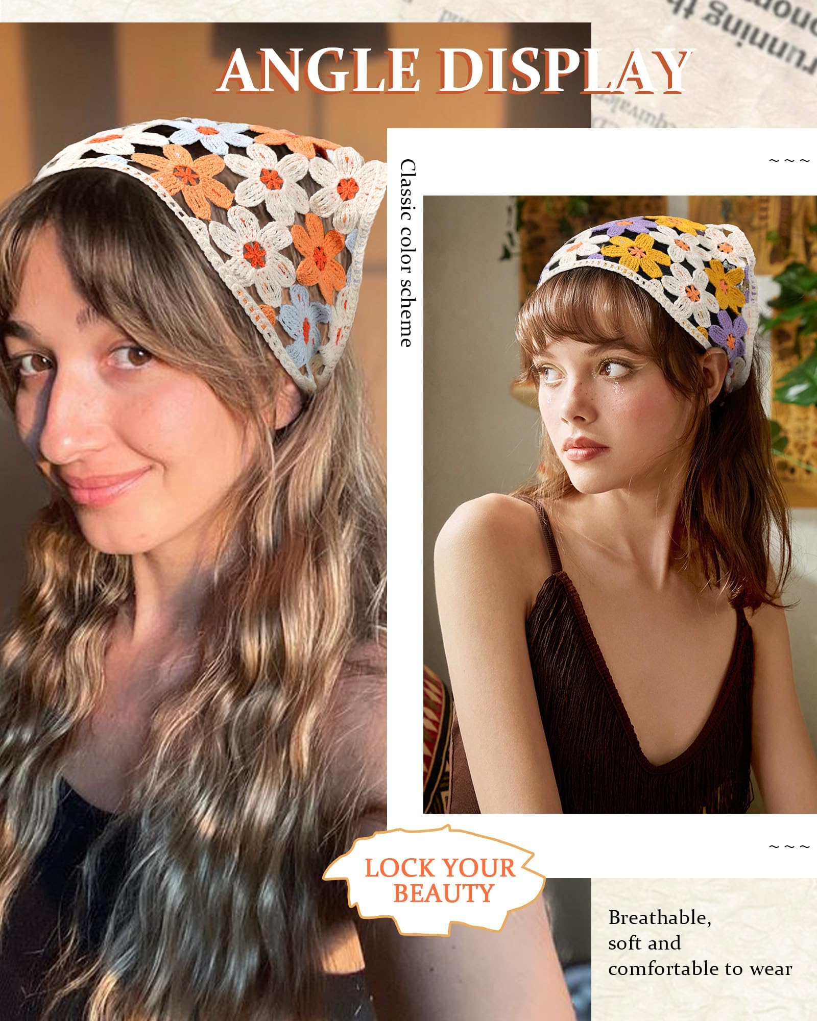 Schema per bandana all'uncinetto in stile boho: tutorial in PDF per fascia per capelli in pizzo o sciarpa per capelli - Italia
