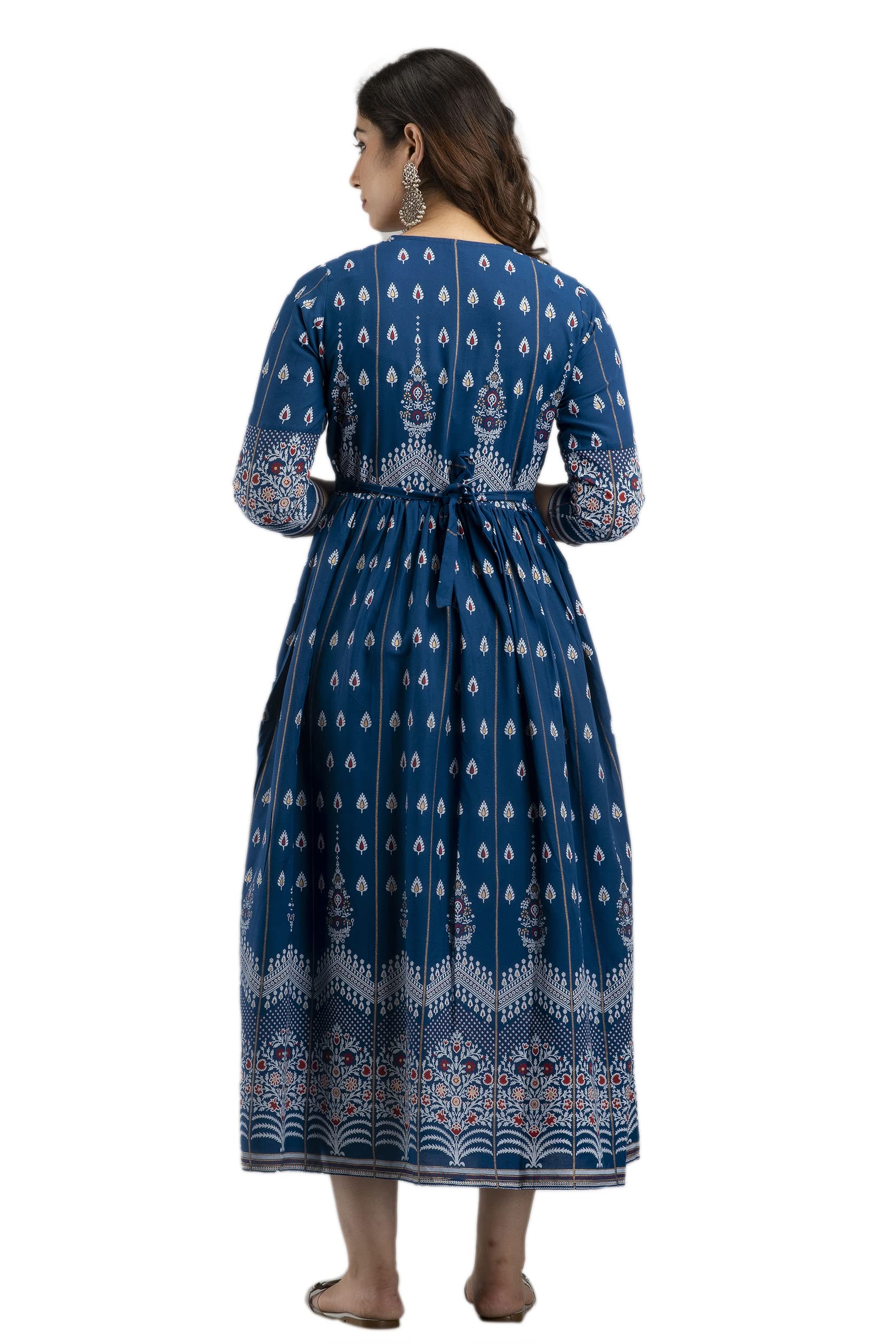 Devek Enterprises - Vestido de maternidad de rayón Anarkali para mujer, vestido de embarazo, vestido de alimentación fácil