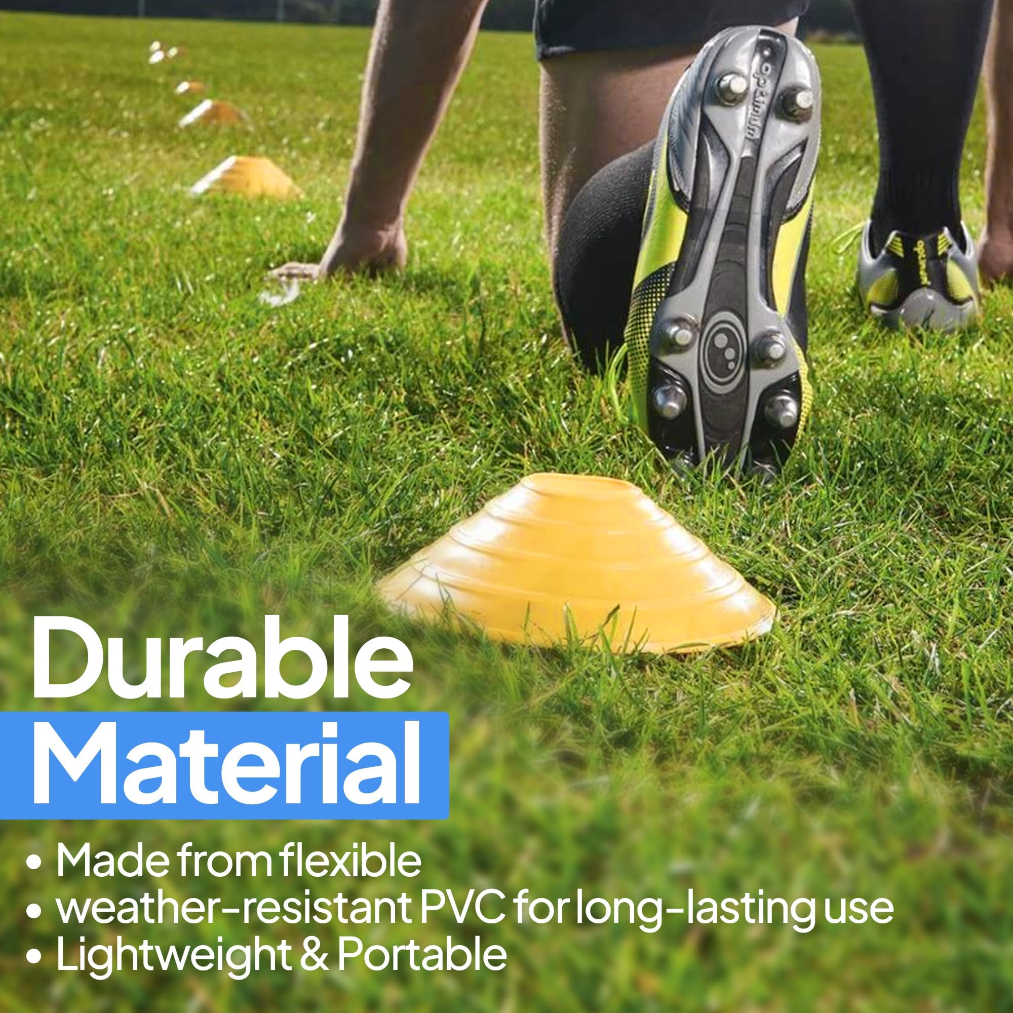 Kosma Set Of 50 Pc Multi Sports Training Space Marker Cone Set With Carry Stand | Agility Training Cones - 25Pc Red & 25Pc Blue