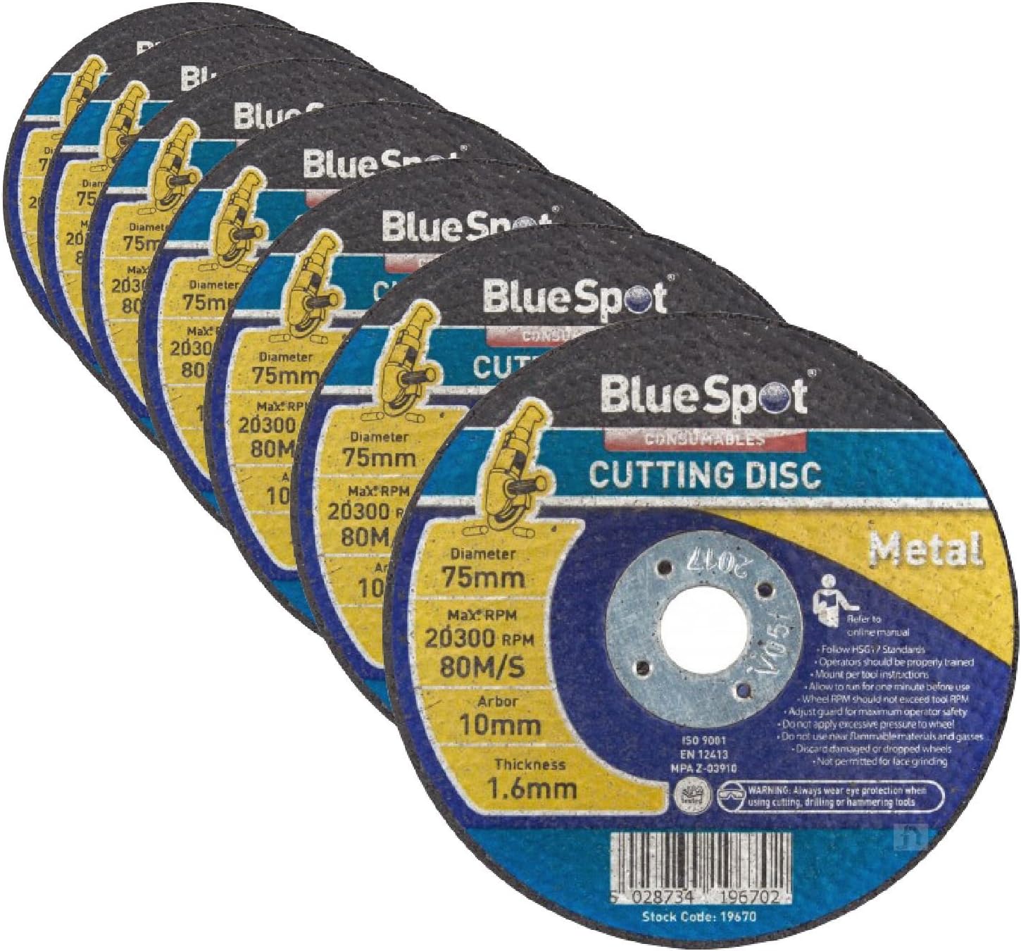 Amazon.com: 1 x Metal Air Cut Off Cutting Discs 75mm x 1.6mm x 10mm ...
