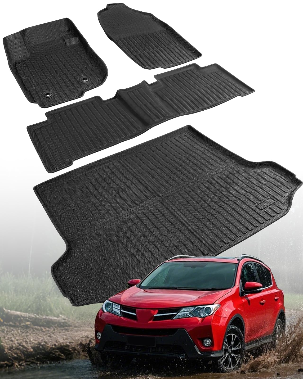 Car Floor Mats for Toyota RAV4 2006 2007 2008 2009 2010 2011 2012 Without 3rd Row Seat All