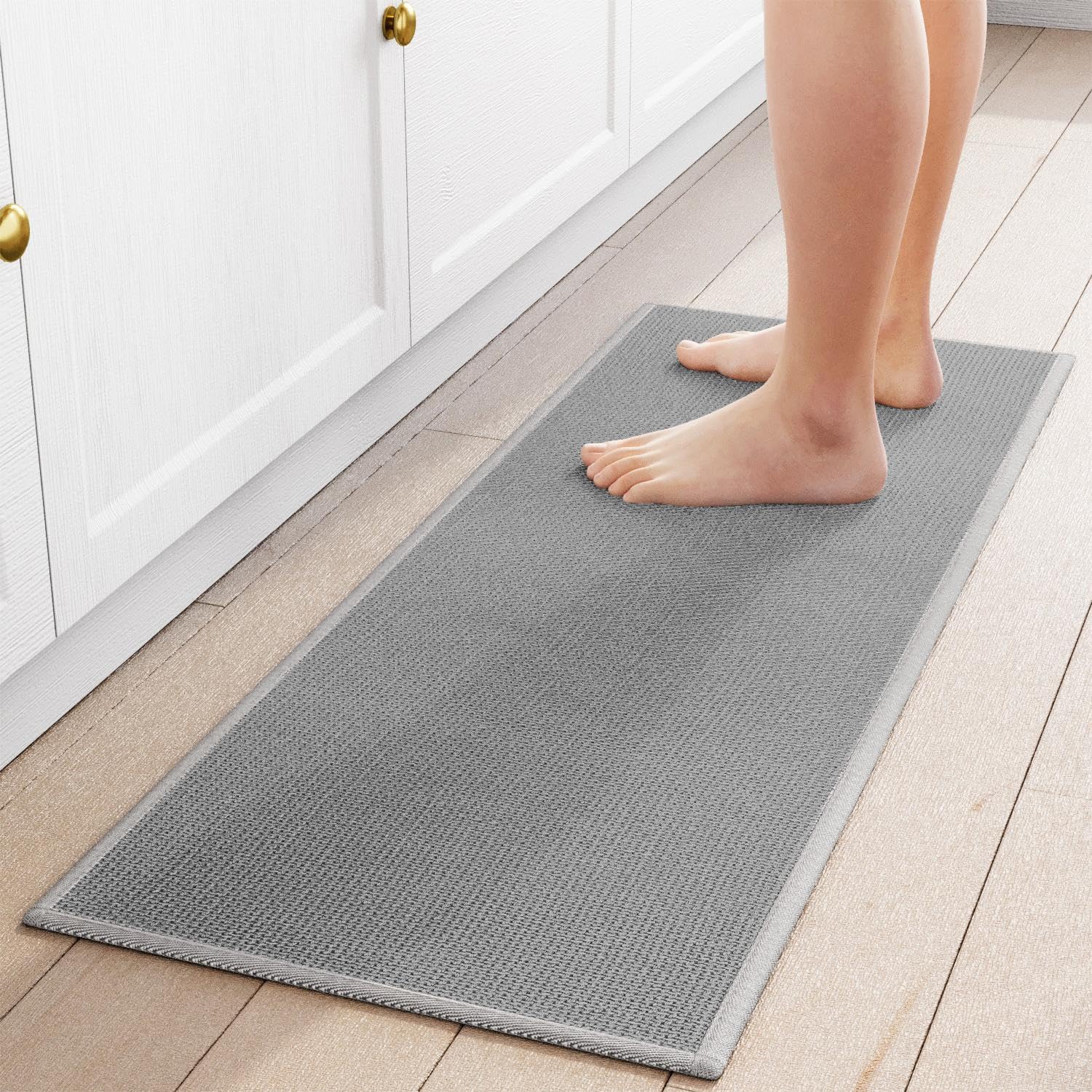 Photo 1 of SUMLANS Kitchen Mat 1 PCS for Floor, Washable Non Slip Rugs, Grey