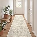 Rug Runners for Hallways Non Slip - 2x8 Runner Rug for Bedroom, Washable Runner with Rubber Backing, Soft Low-Pile Carpet for Kitchen, Laundry, Bathroom (2'x8', Beige/Ivory)