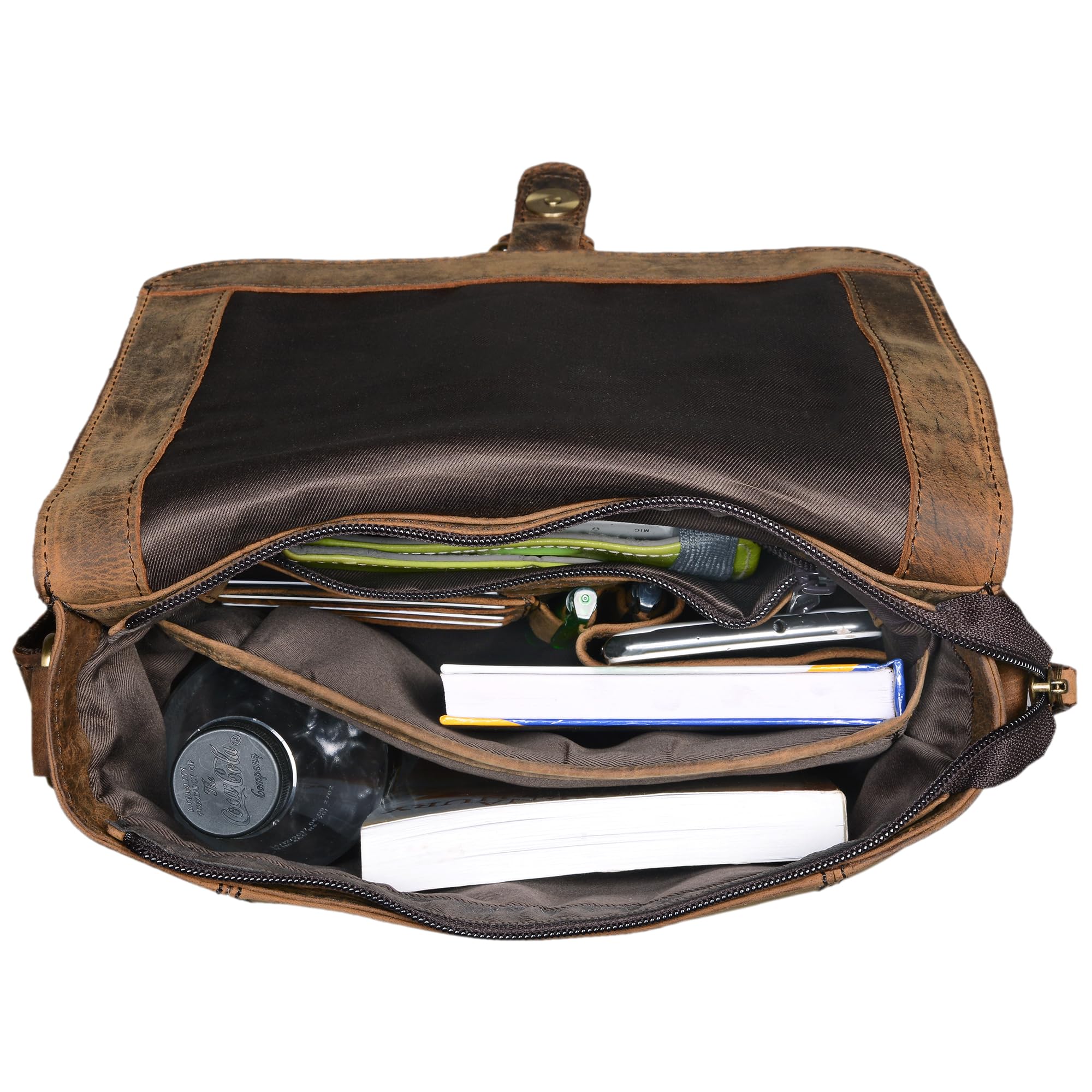 STILORD 'Matthias' Messenger Bag Herren Damen Leder Umhängetasche Schultertasche klein 10.1 Zoll Tablet iPad Vintage echtes Büffel-Leder
