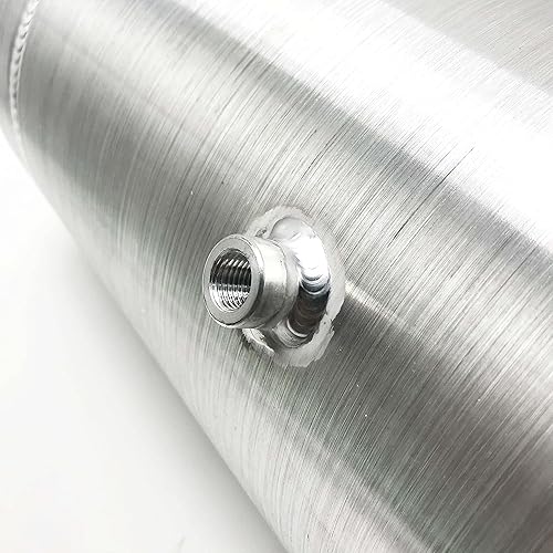 Miniatura 65 de JSD - Tanque redondo de gas combustible de aluminio de 5 galones + soportes, 8 x 24 pulgadas, extremo de salida de llenado NPT de 1/4 pulgadas