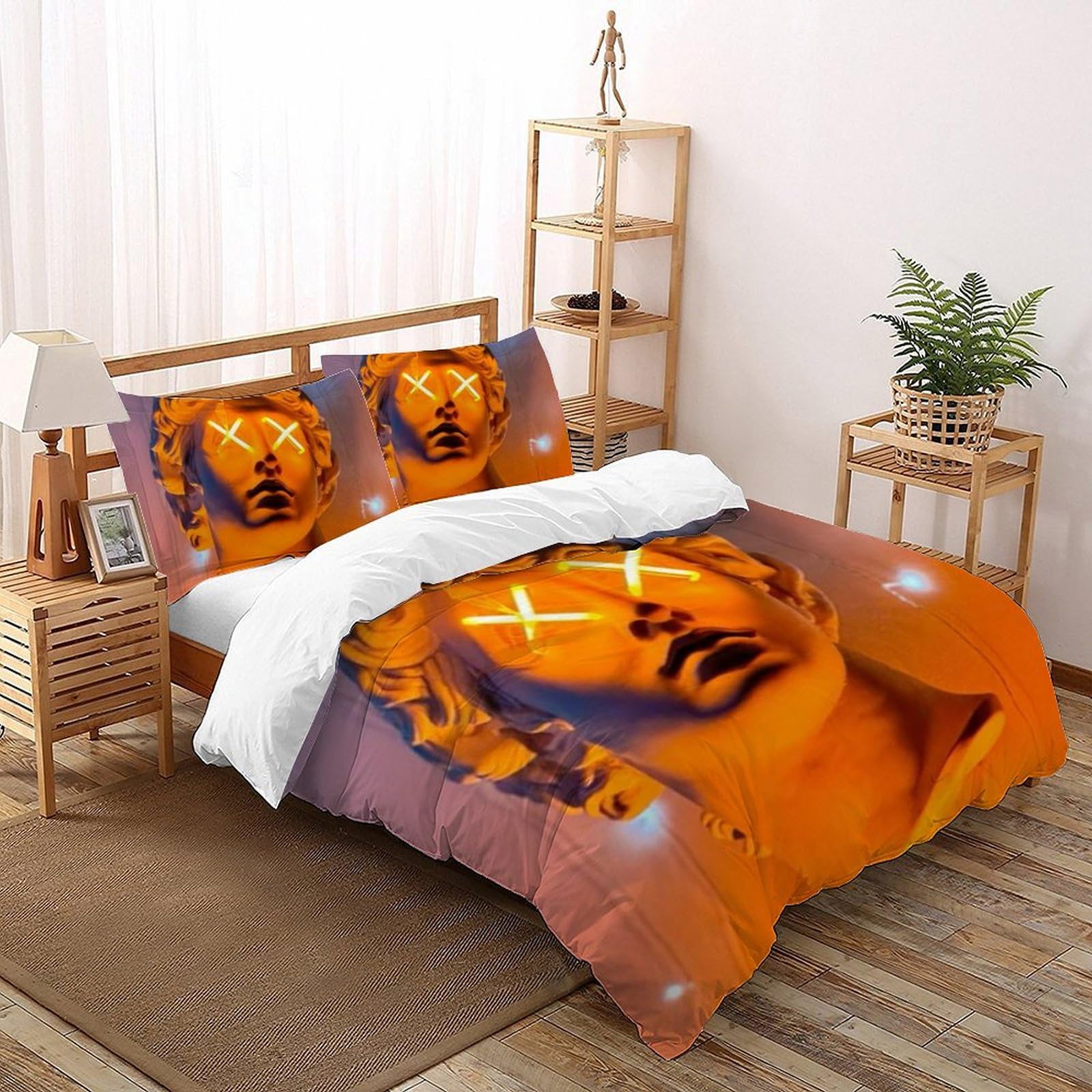 Housse de couette King lit garçon 220x240 en microfibre imprimée avec taies d'oreiller