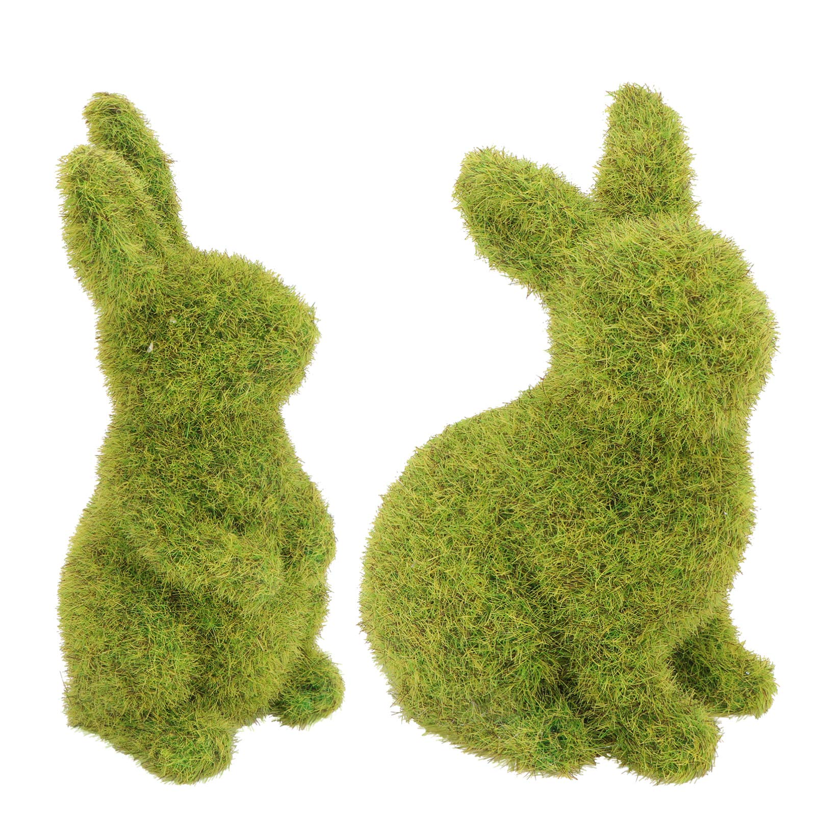 Happyyami 2pcs Flocking Adornment Vivid Figurines for Easter Decor Lightweight Scene Layout for Use Flocking Animal Accents for