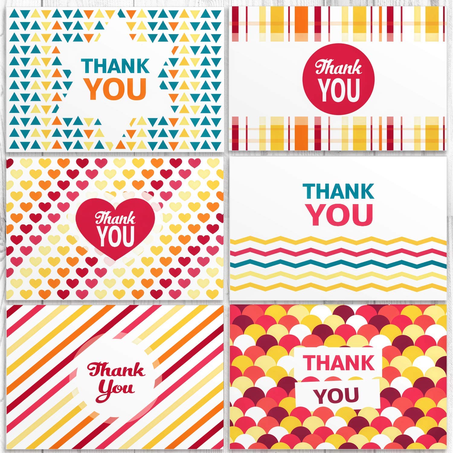 42 Assorted Thank You Cards Funny Collection With Envelopes Includes 6 Bonus Black-Gold Series Cards Packed in Firm Box - Perfect for Bridal, Baby Shower, Party, Birthday, Graduation and Anniversary