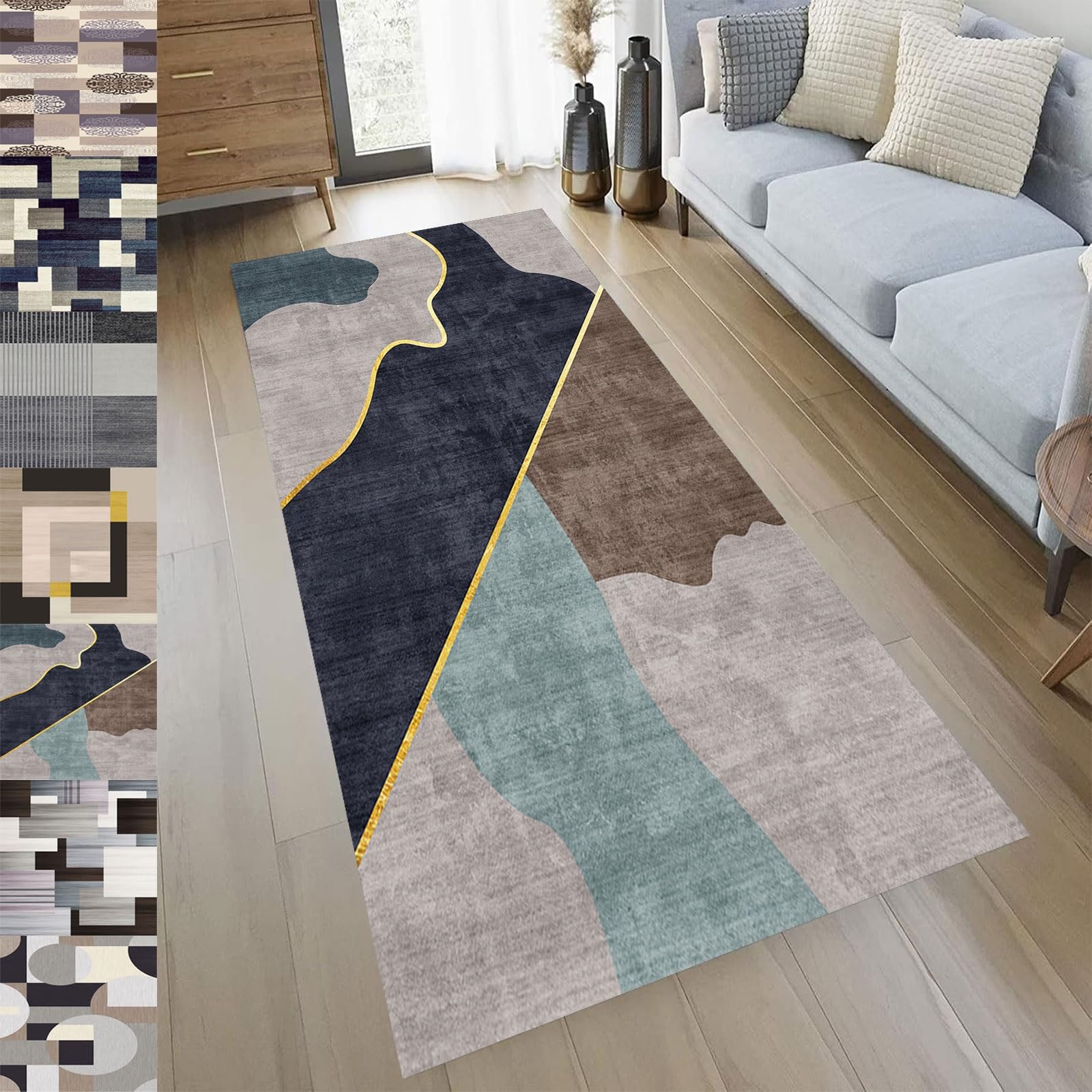 Alfombra de cocina 60x130 cm lavable y antideslizante con diseño de pelo corto moderno