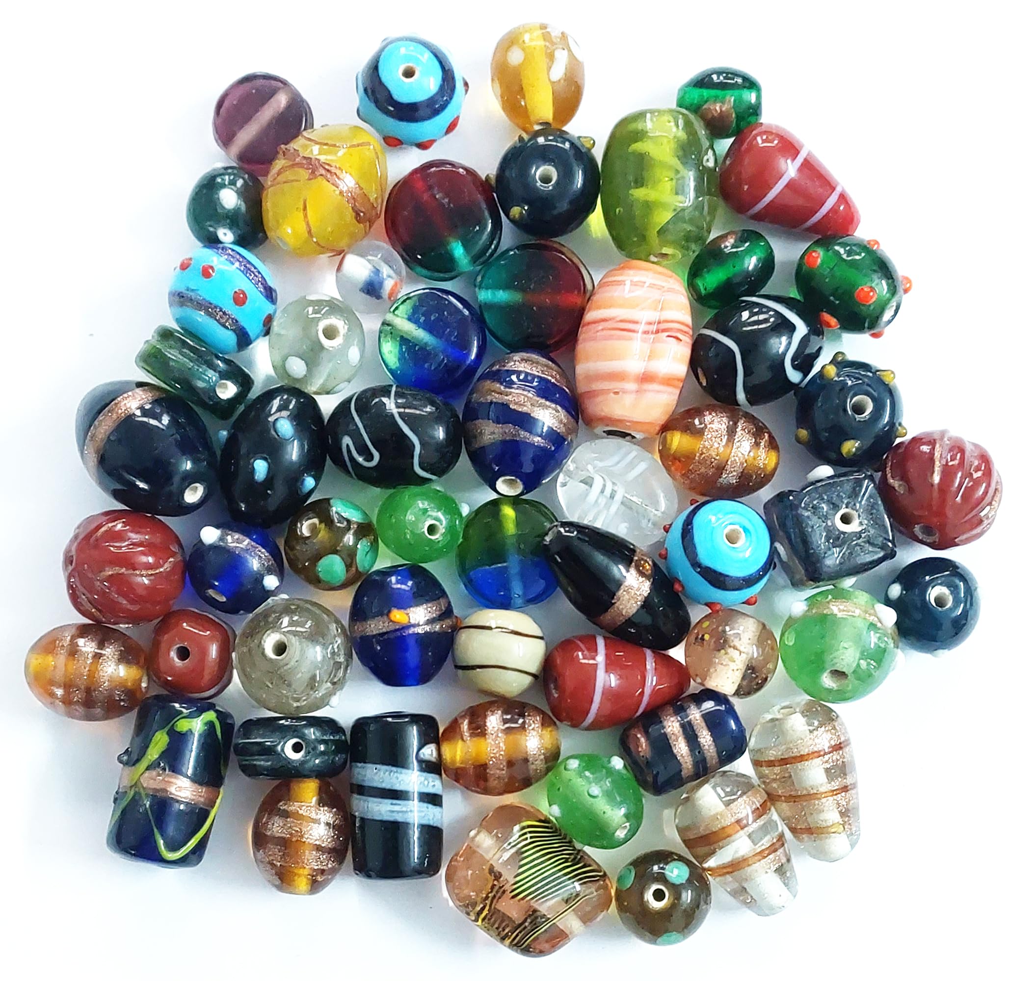 eshoppee 200 gm Multicolor Color Glass Fancy Mix Beads for Jewellery Making kit Art and Crafts Materials for Necklace Bracelet Earring Making Materials DIY kit-image-1
