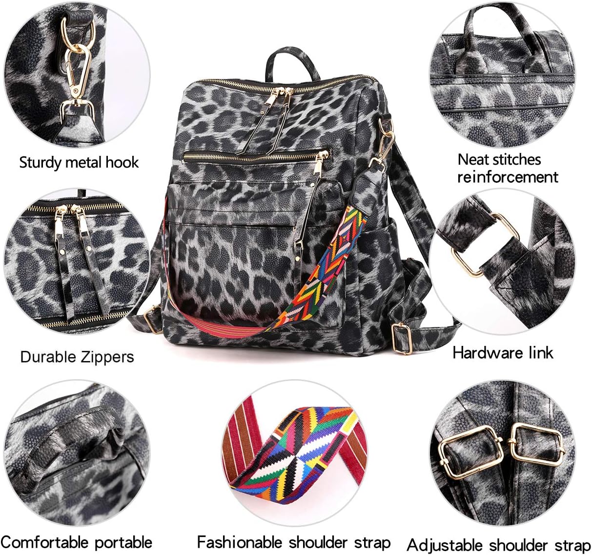 ZOCILOR Women's Fashion Backpack Purse Multipurpose Design Convertible Satchel Handbags Shoulder Bag Travel bag