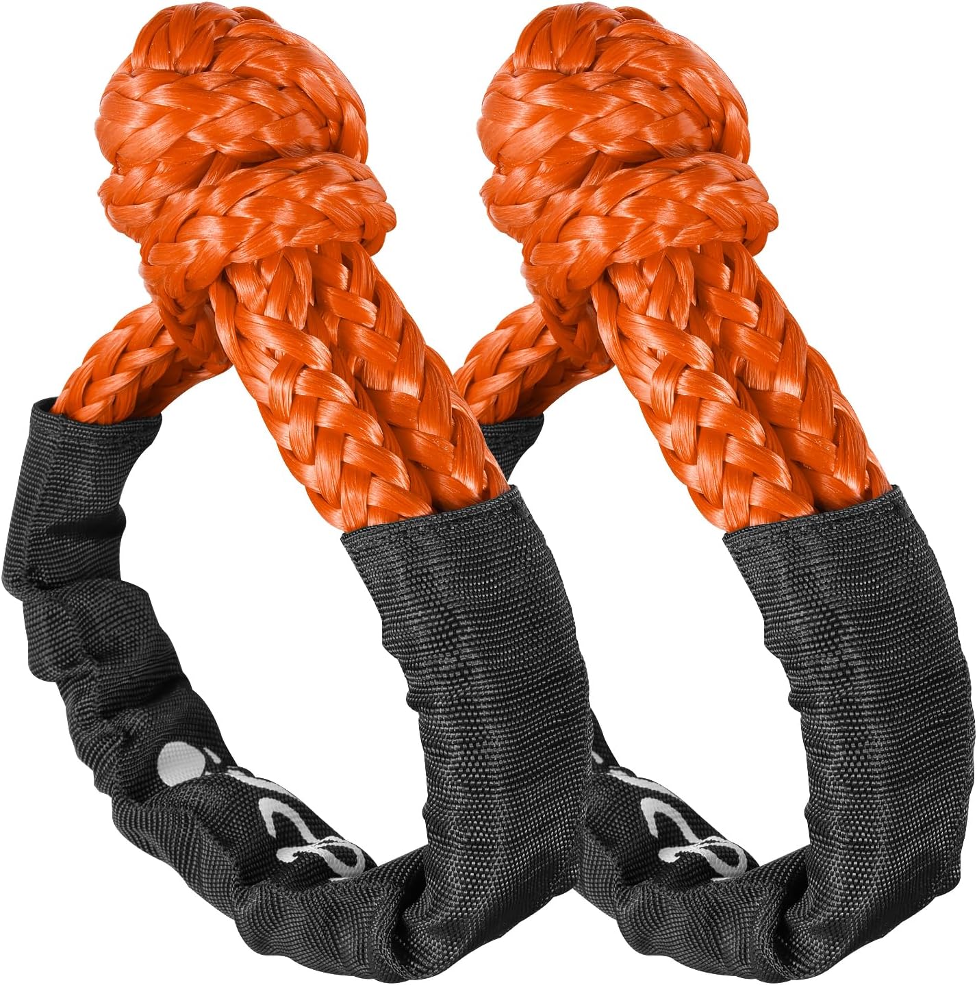 Soft Shackle,Synthetic Shackle Rope Recovery Kit with Extra Protective Sleeves(56,000 lbs Breaking Strength) Heavy Duty Tow Shackles for Off-Road, Truck, Jeep, SUV, UTV, ATV (Orange)