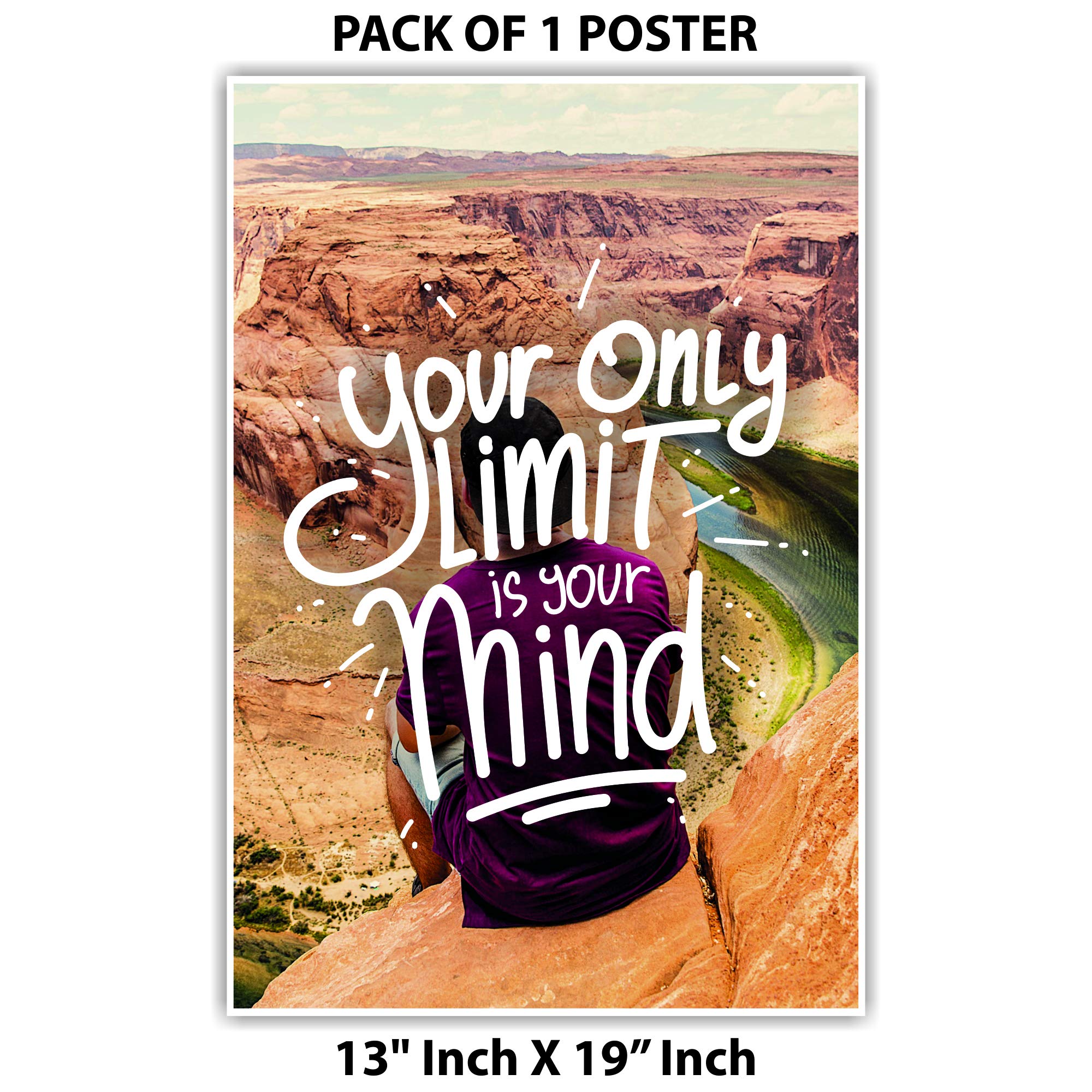 Anne Print Solutions Your Only Limit is Your Mind Poster (Without Frame) for Motivational Posters | Inspirational Poster Size 13 Inch* X 19 Inch* Multicolour
