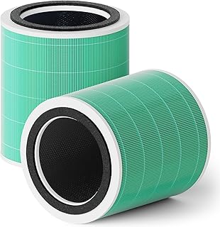 2-Pack Core 400S Toxin Absorber Replacement Filter for LEVOIT 400S Air Purifier, H13 True HEPA 360 Degree Filtration, Core 400S-RF, Green