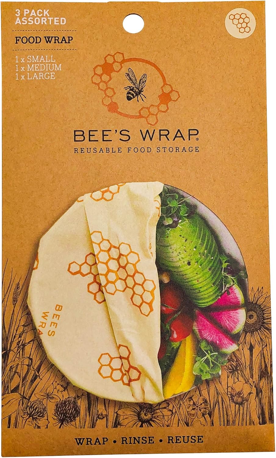 Bee’s Wrap Set of 3 Assorted Size Wraps, Beige Amazon.co.uk Home