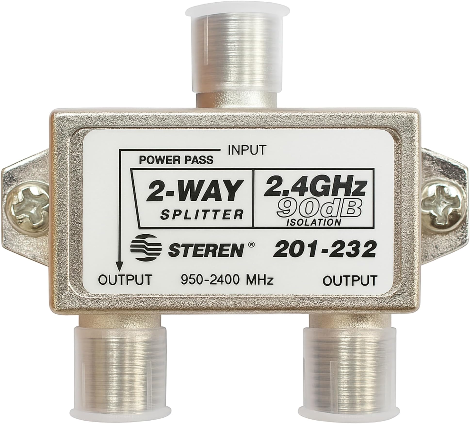2-Way 2.4GHz 90dB 1 Port Power Pass DC Passing On One Port F-Pin Coaxial Splitter [201-232]