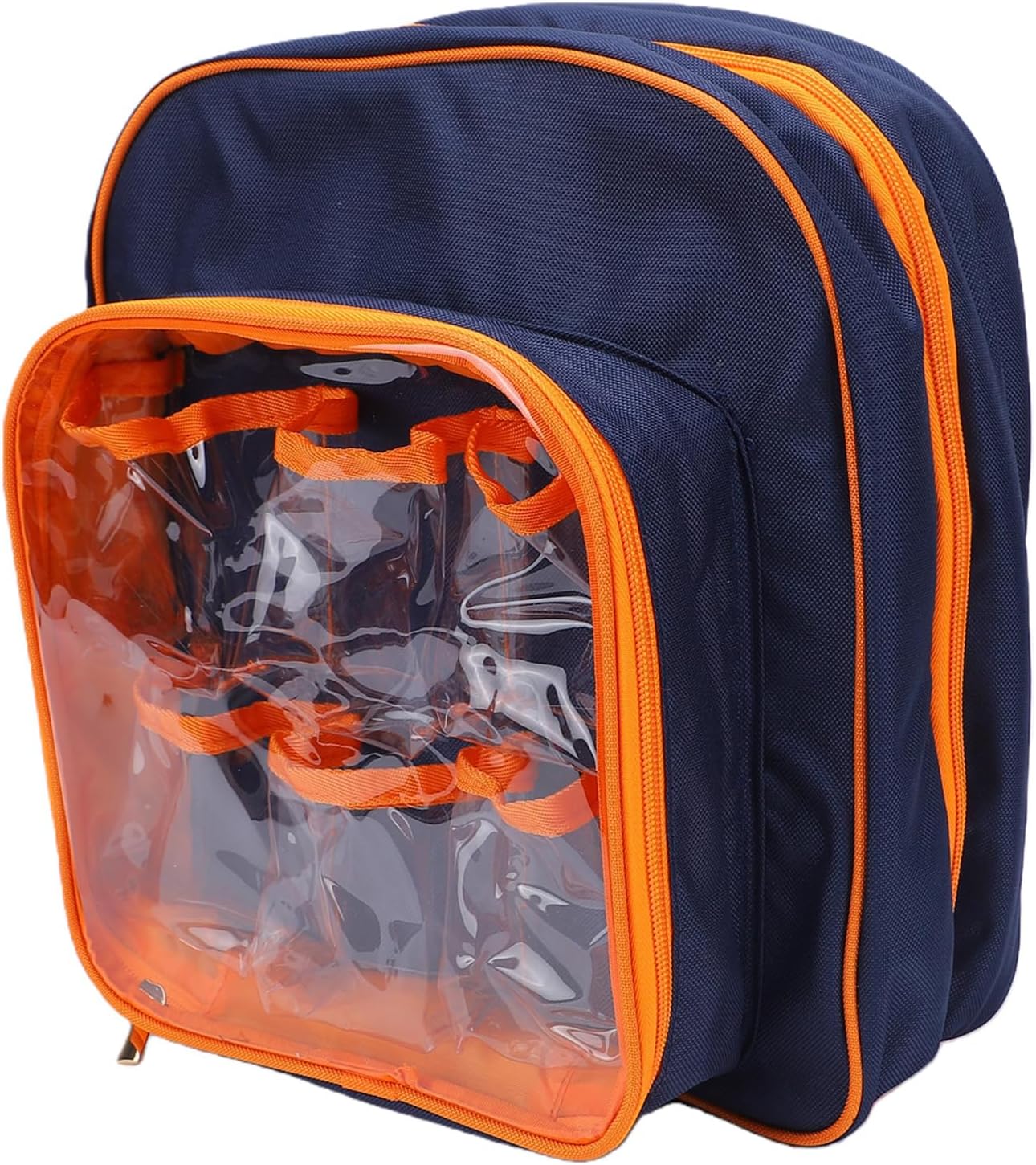 EVGATSAUTO Toy Car Storage Bag 6 Clear Zippered Pouches with Strap