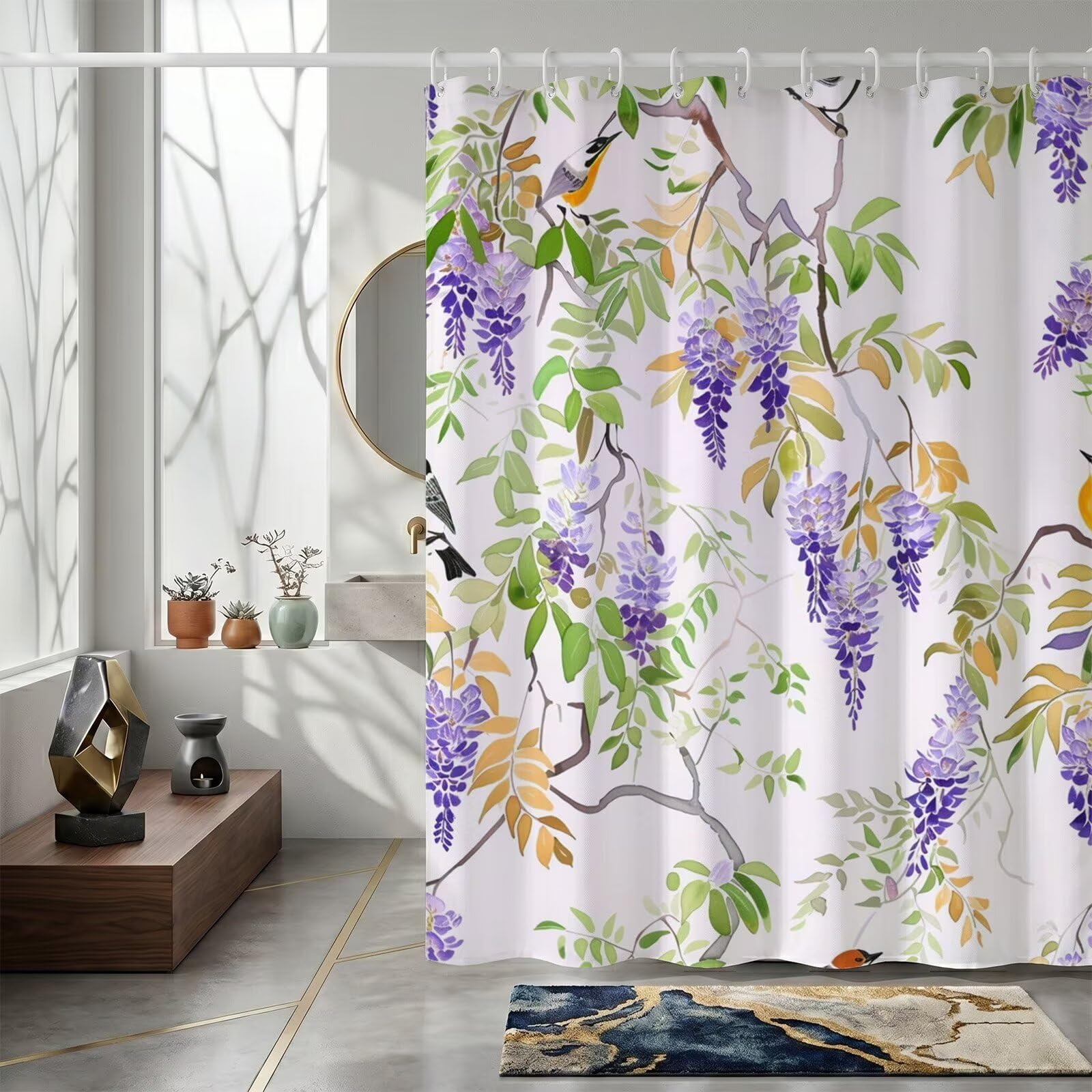 Rideau douche violet 160x200 cm pour transformer l'ambiance de la salle de bain